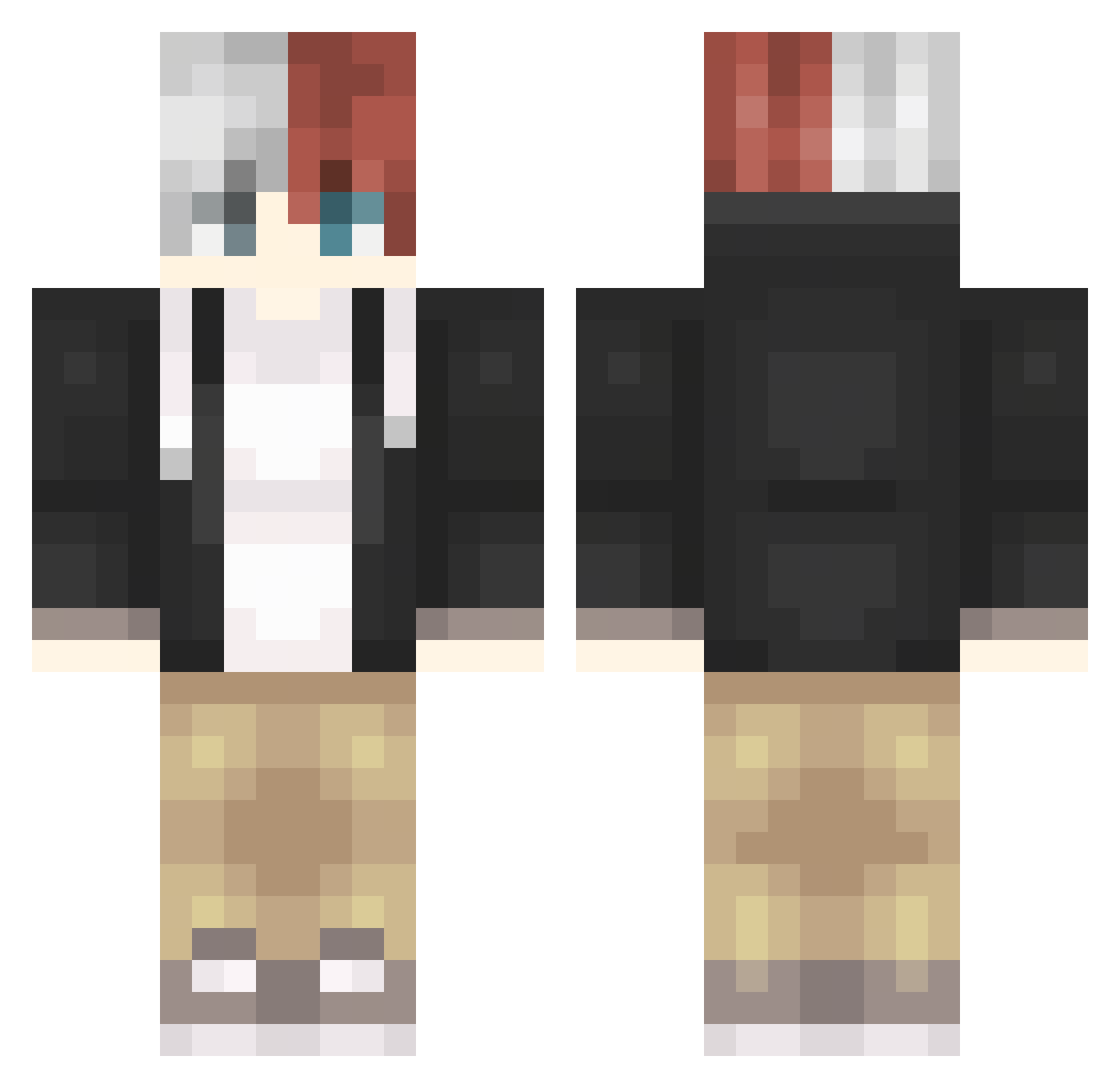 HallePlay Minecraft skin, front and back view