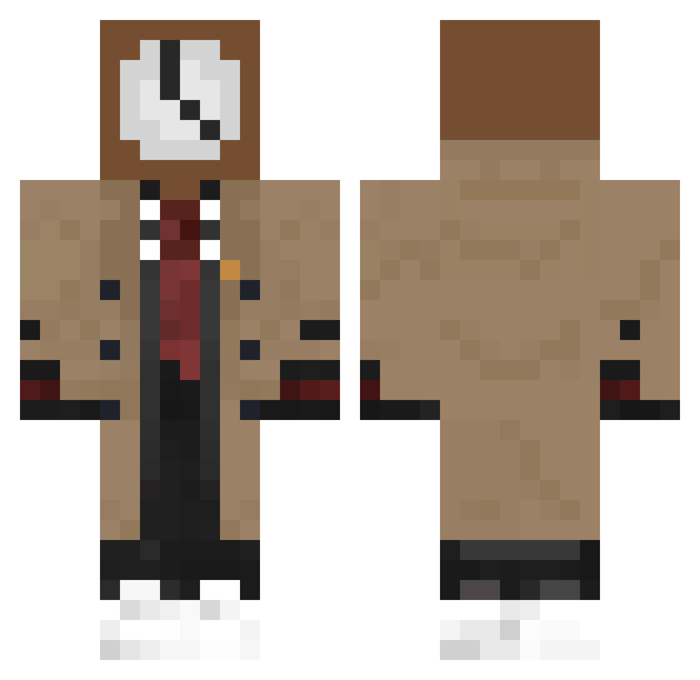 Timelessness Minecraft skin, front and back view