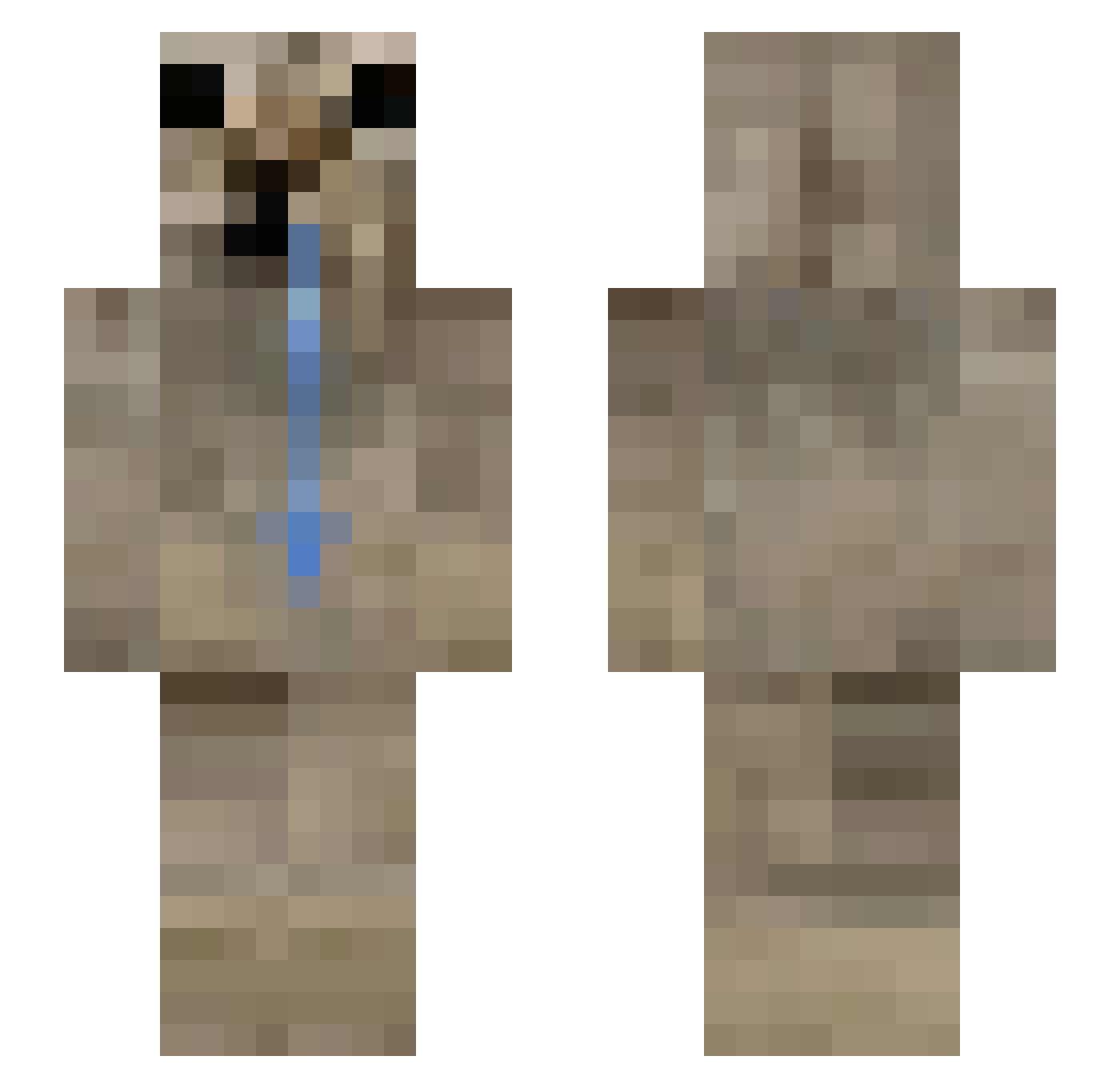 9iancoy Minecraft skin, front and back view