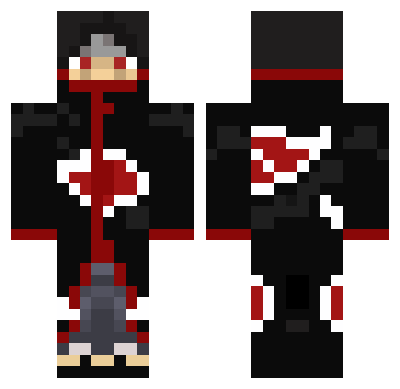 unholiest Minecraft skin, front and back view