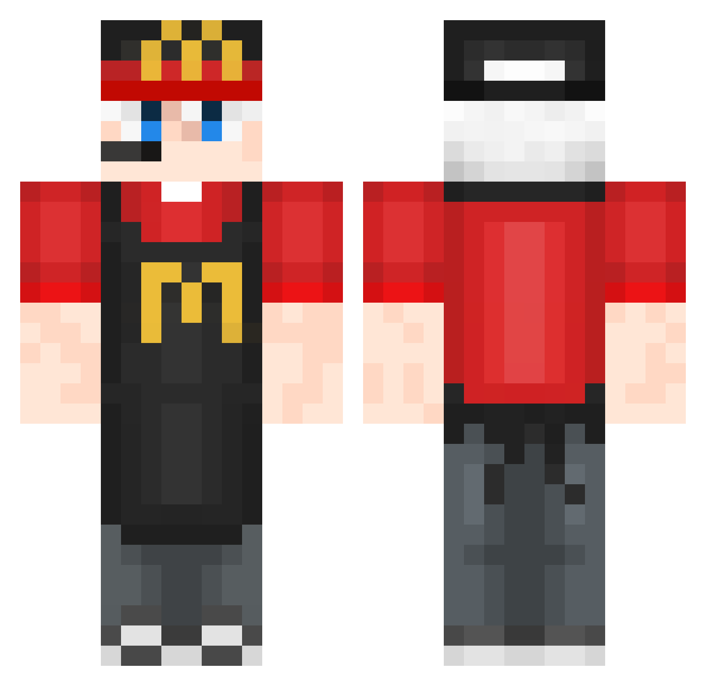 Spelkk Minecraft skin, front and back view