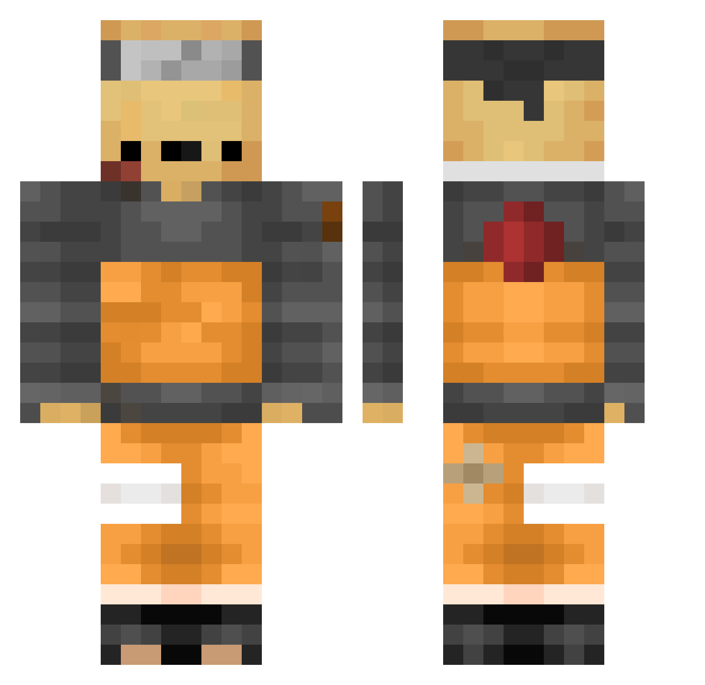 Uzumqki Minecraft skin, front and back view