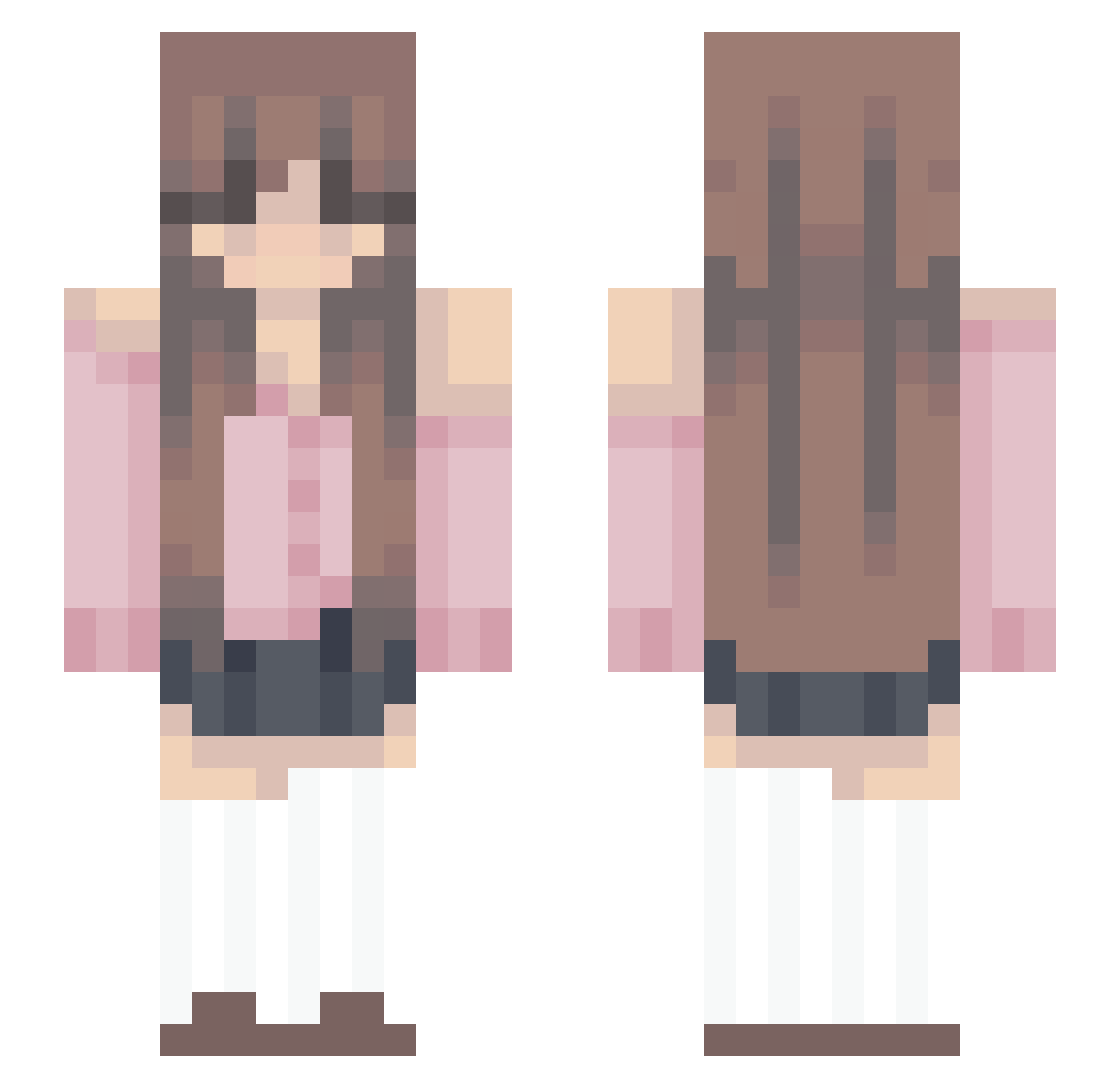 teddyclub Minecraft skin, front and back view