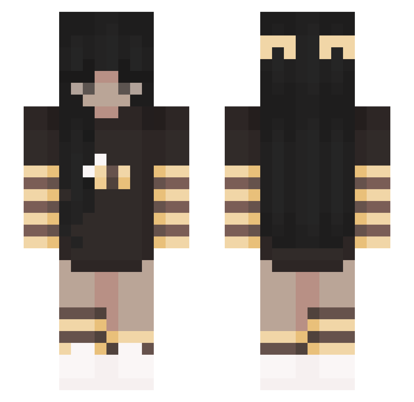 V0NLY Minecraft skin, front and back view