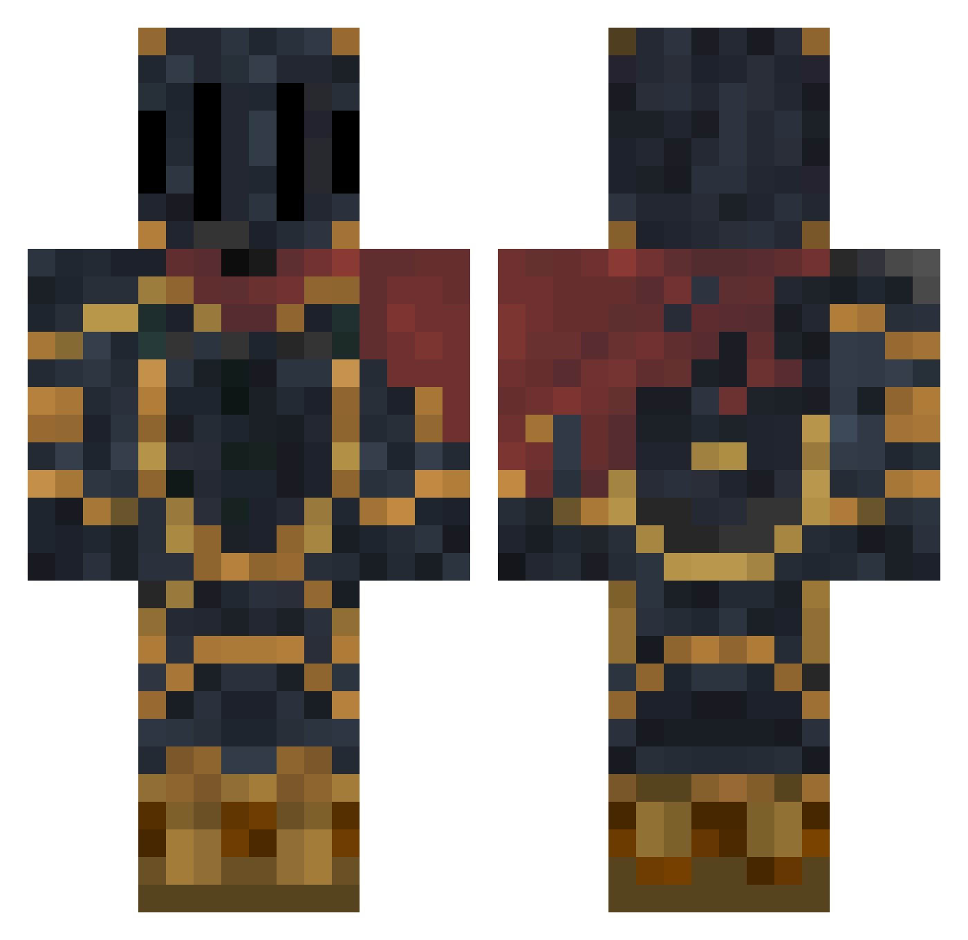 Solipsist Minecraft skin, front and back view