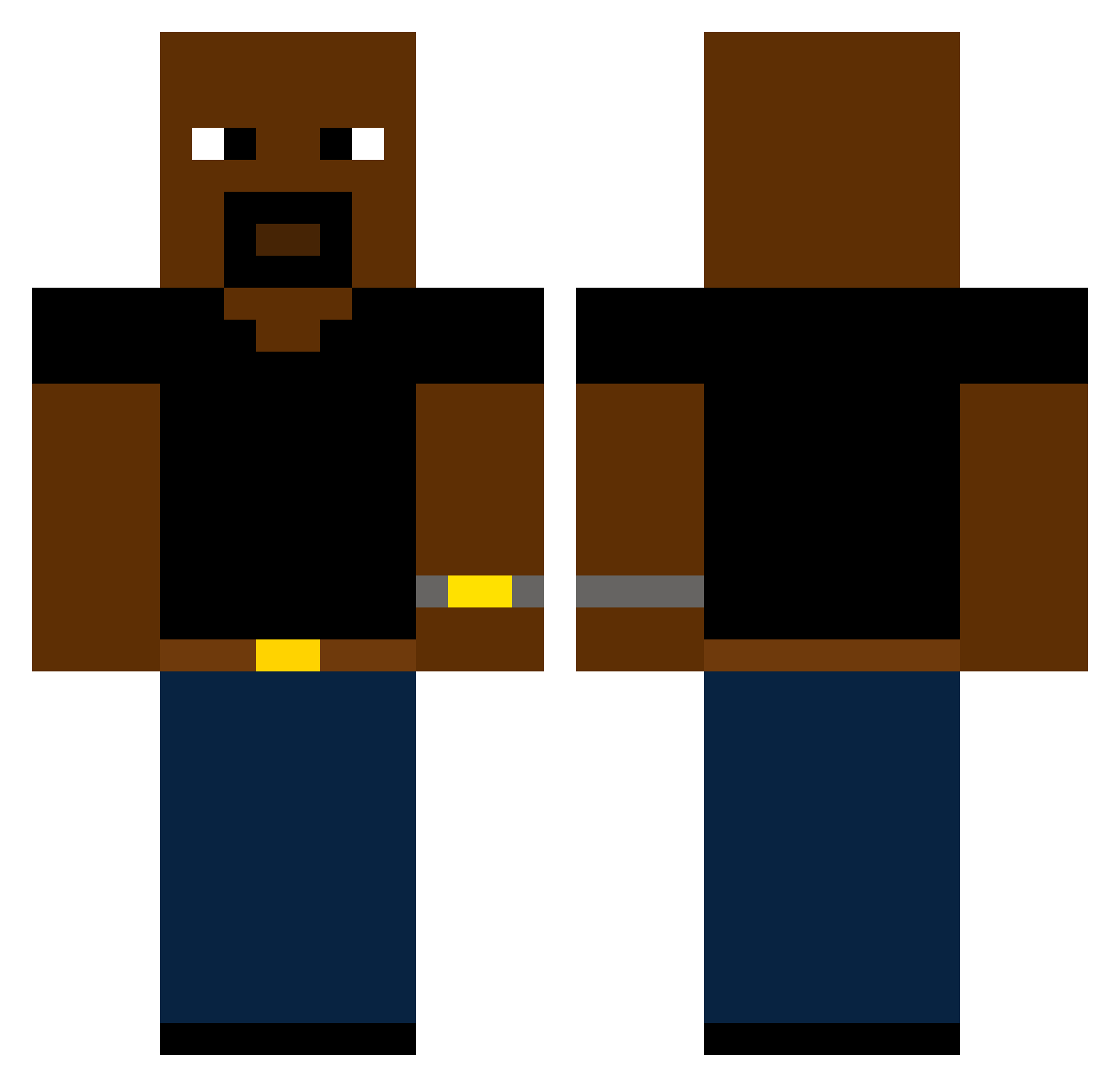 xTOBI16 Minecraft skin, front and back view