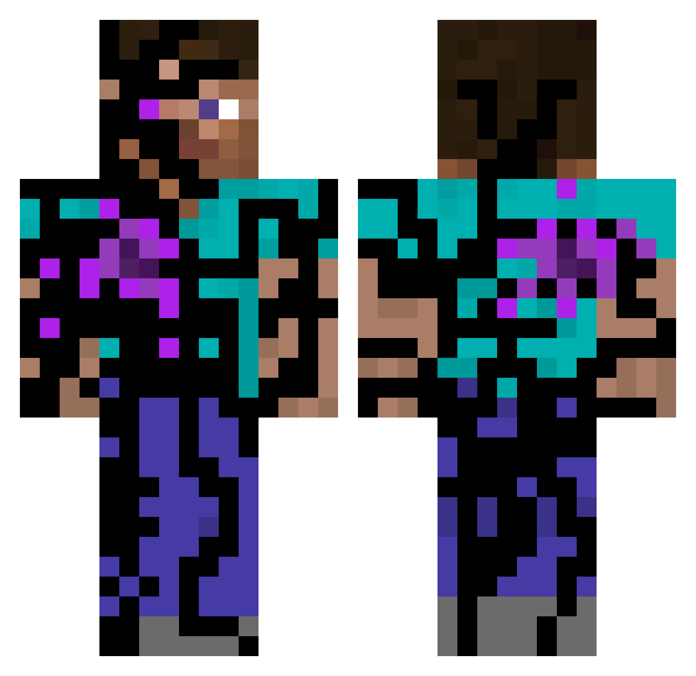 SuperSteve77777 Minecraft skin, front and back view