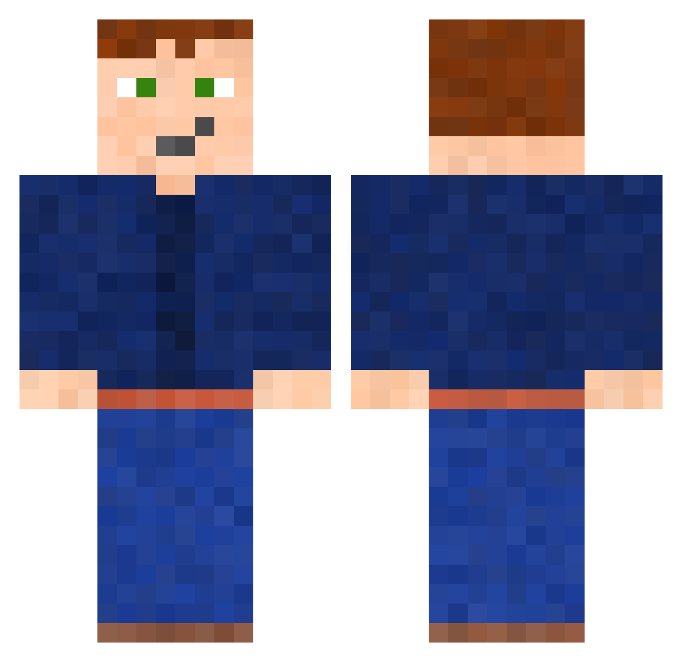 raydkent Minecraft skin, front and back view