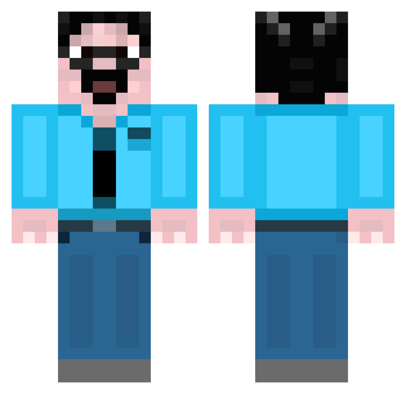 NouhyS Minecraft skin, front and back view