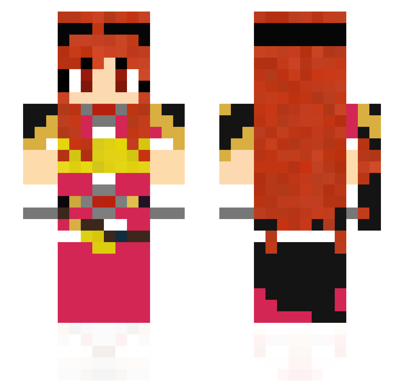 Cathari Minecraft skin, front and back view