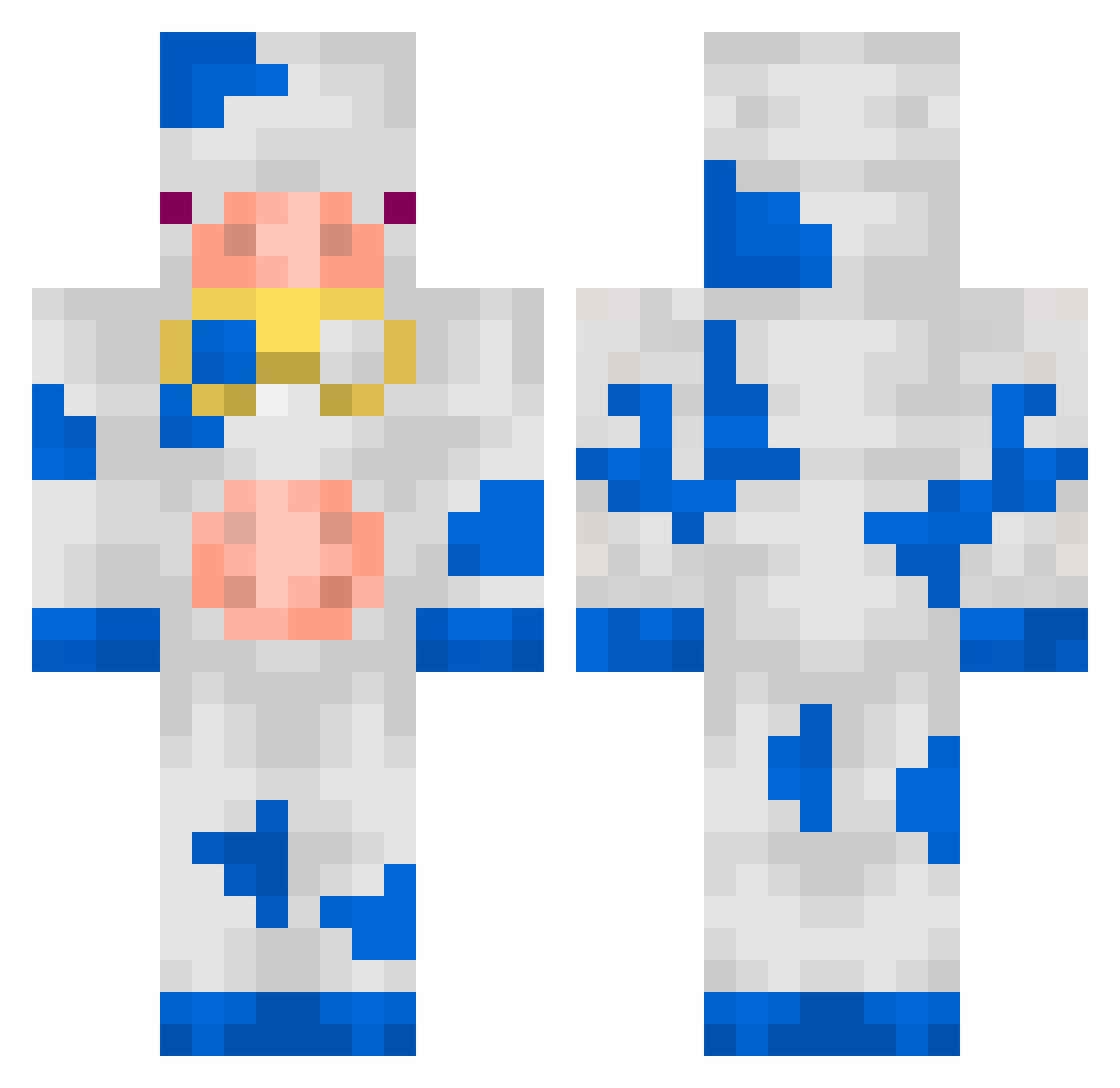Wormgrrrl Minecraft skin, front and back view