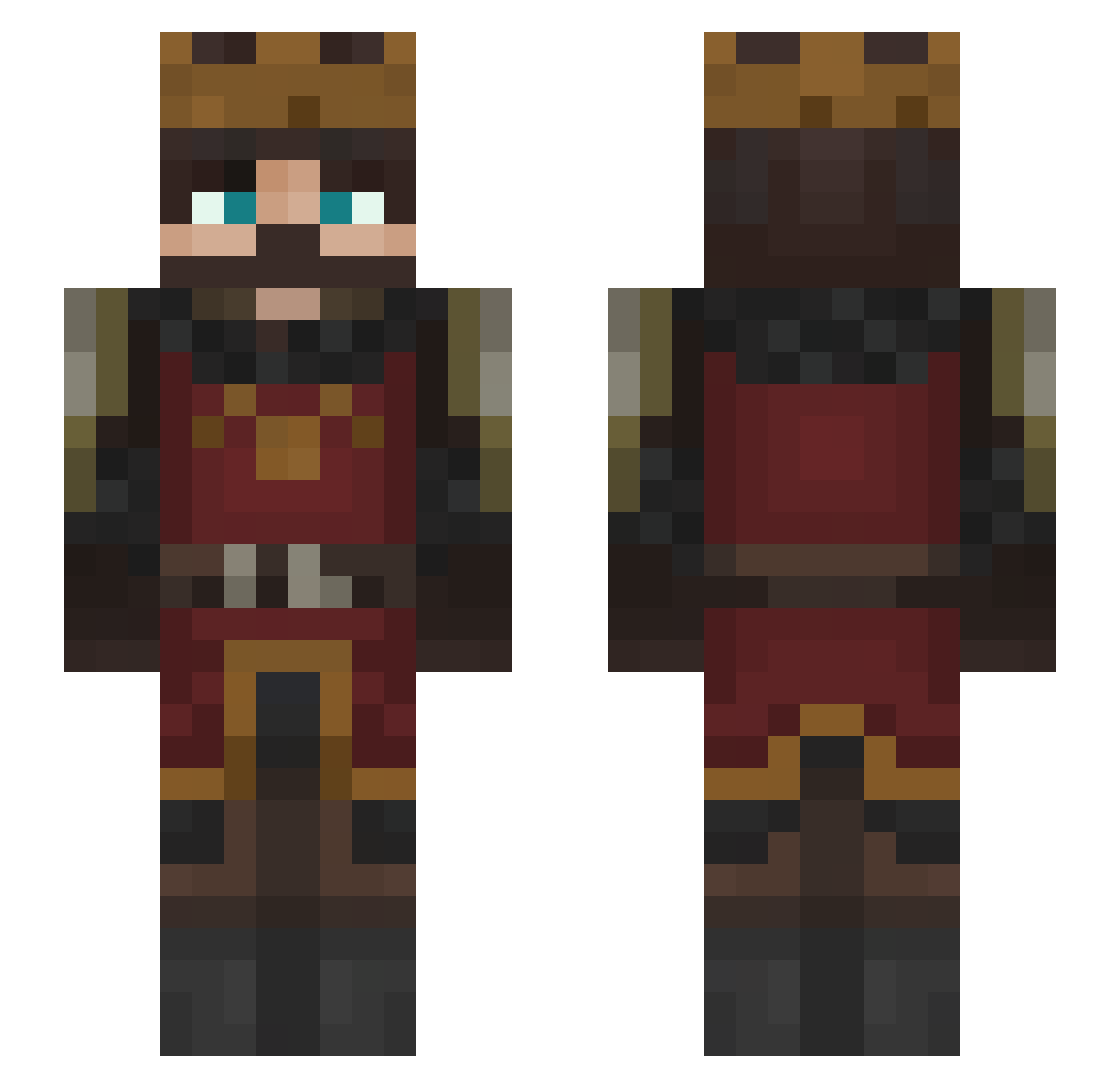 Wimbles Minecraft skin, front and back view