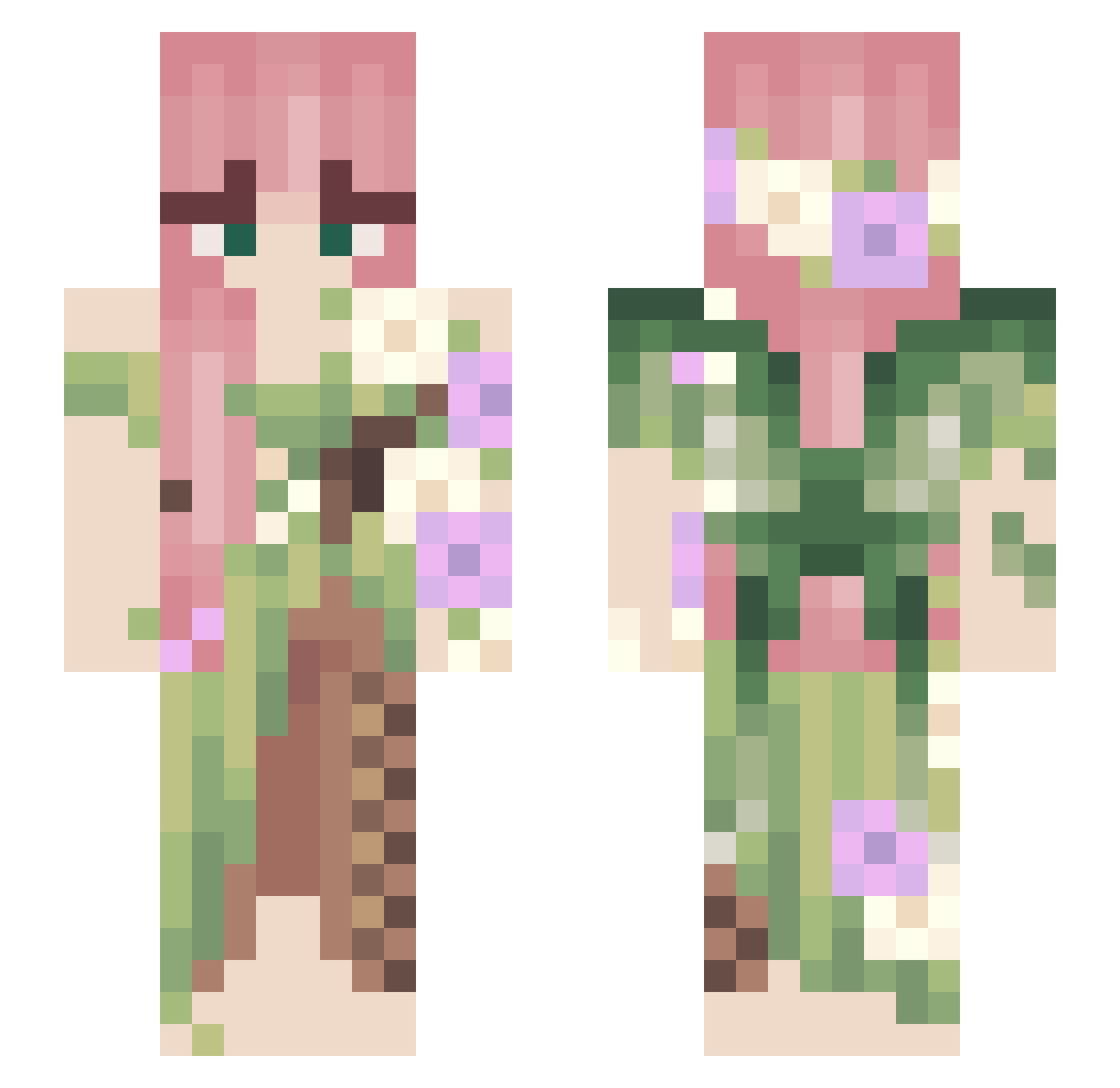 beemss Minecraft skin, front and back view