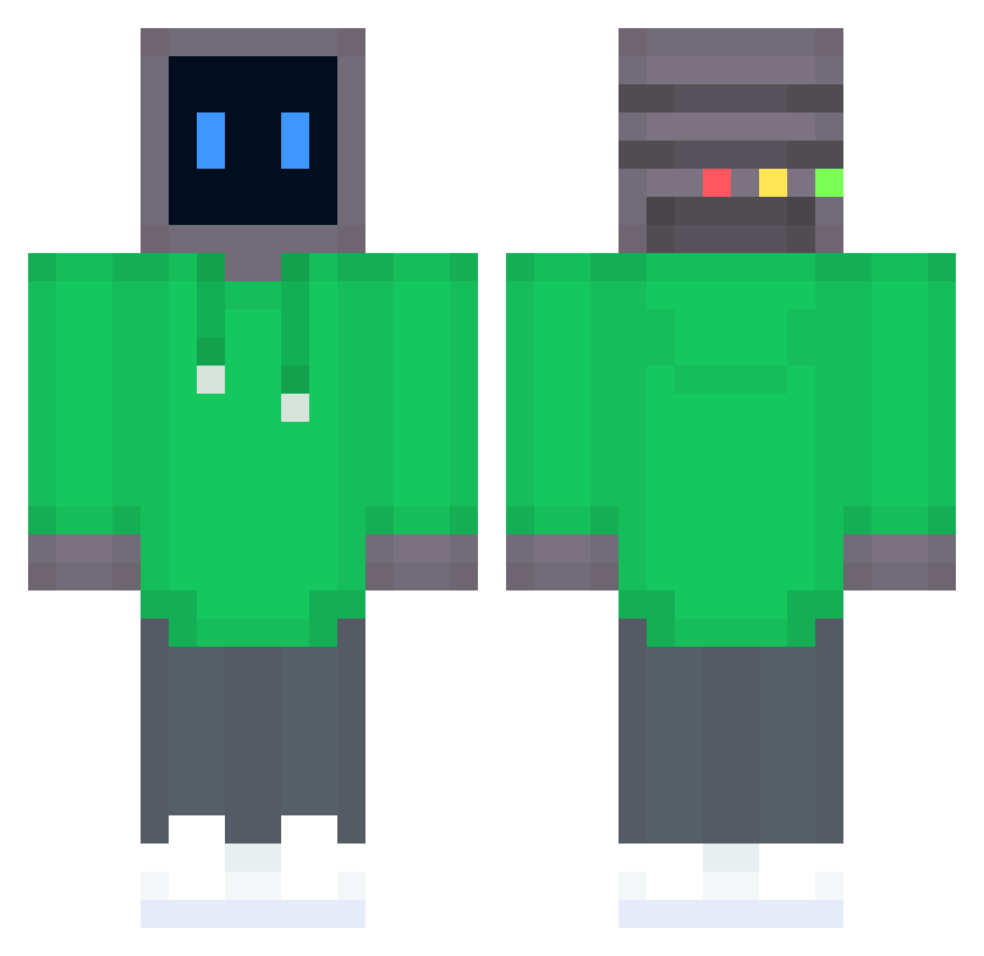 Saltries Minecraft skin, front and back view