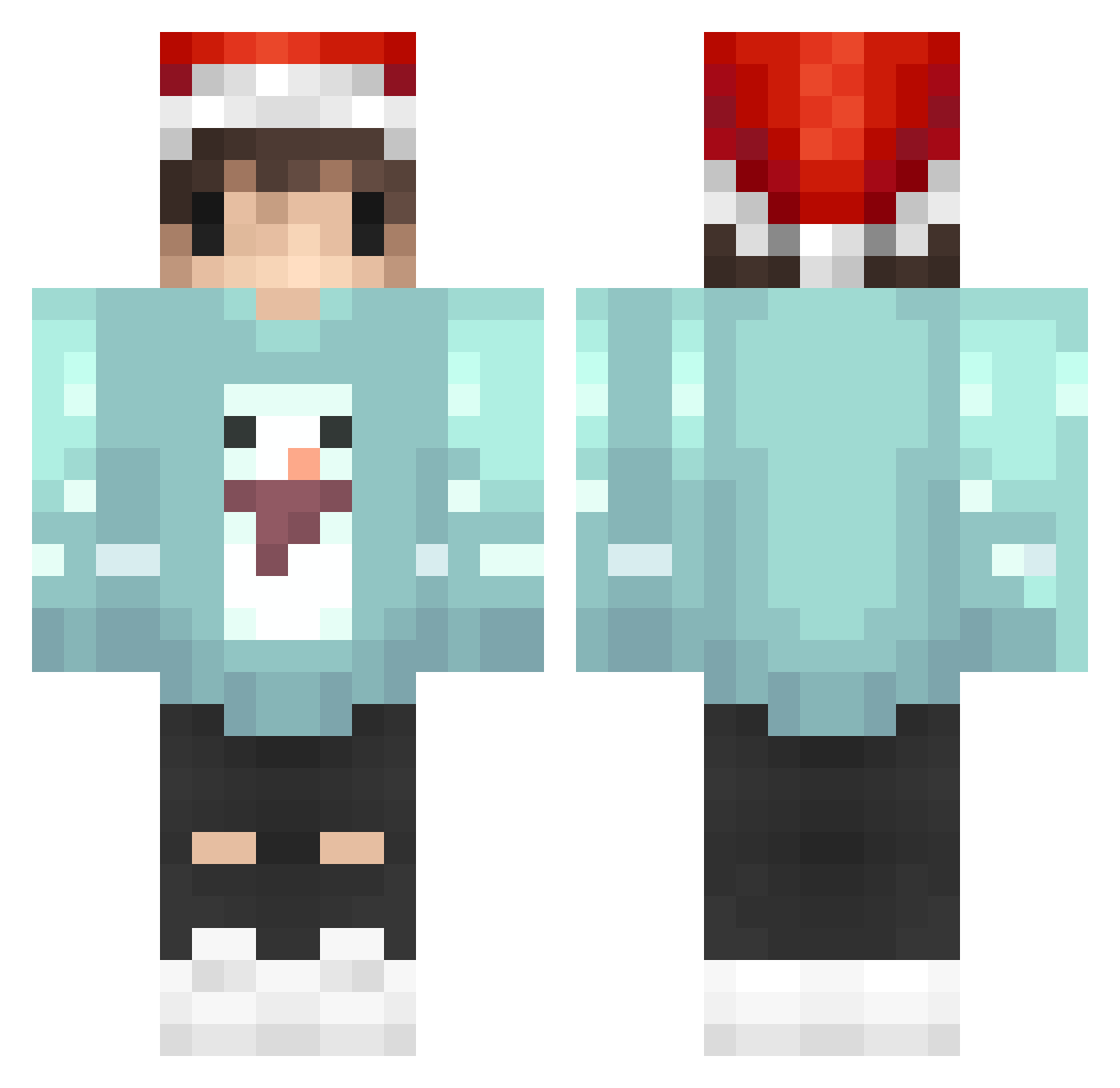 V1rg Minecraft skin, front and back view