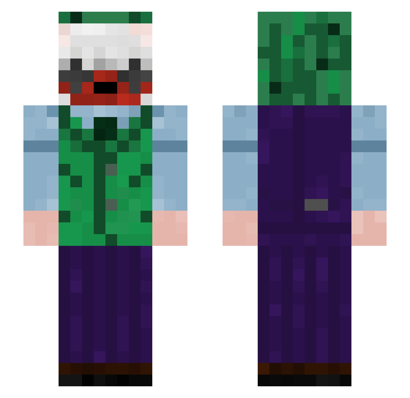 YungPeropwaps Minecraft skin, front and back view
