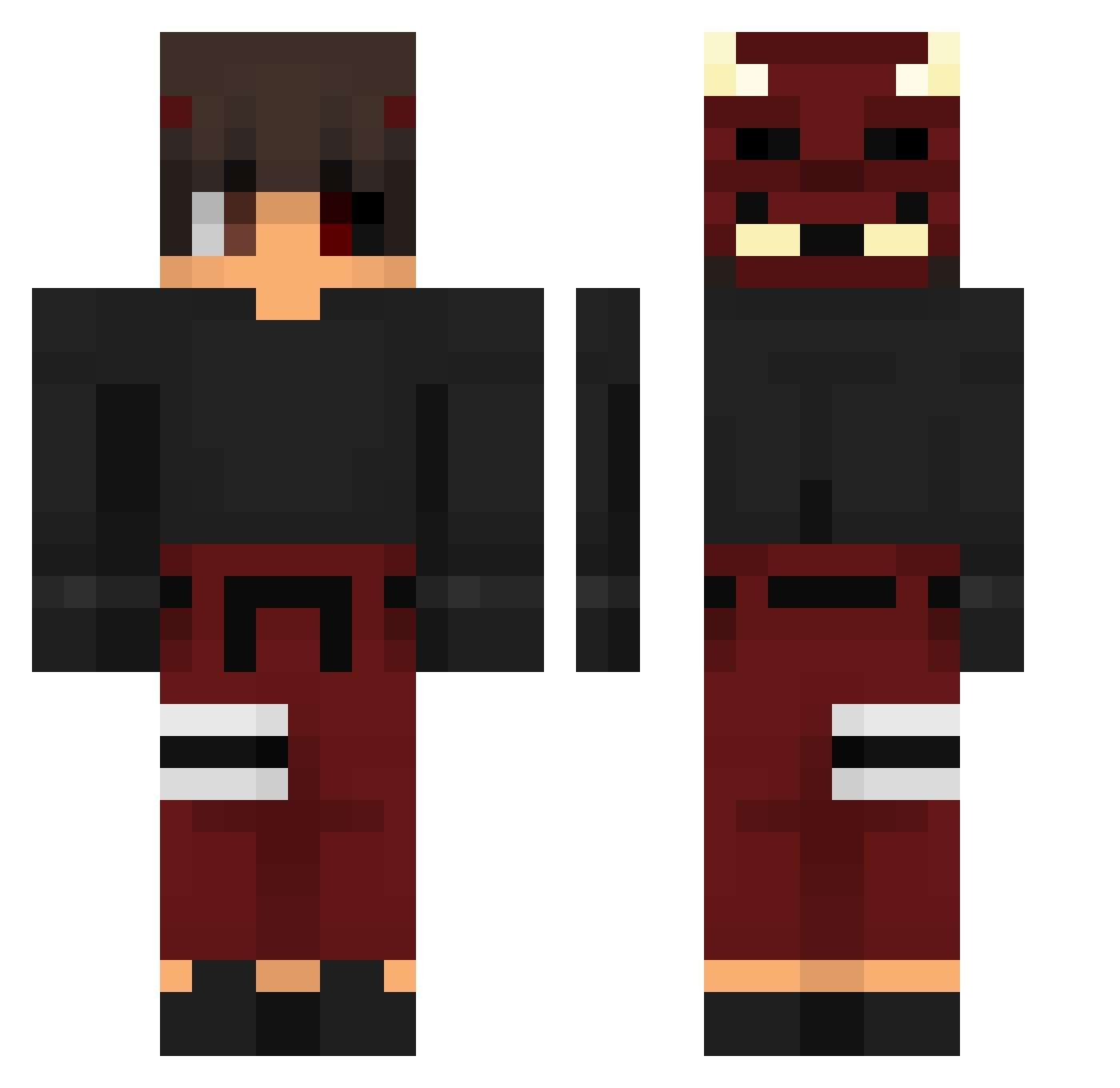 DragonTonk Minecraft skin, front and back view