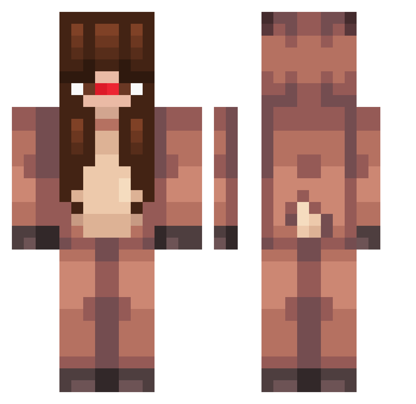 IDGAF155 Minecraft skin, front and back view