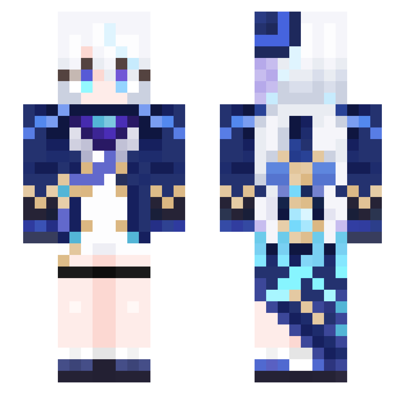 Vatok Minecraft skin, front and back view