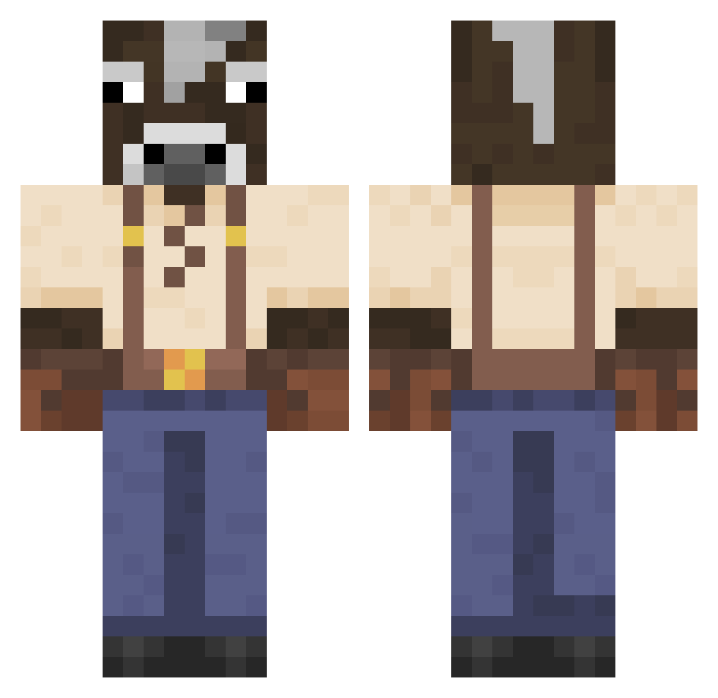 Jensen6842 Minecraft skin, front and back view