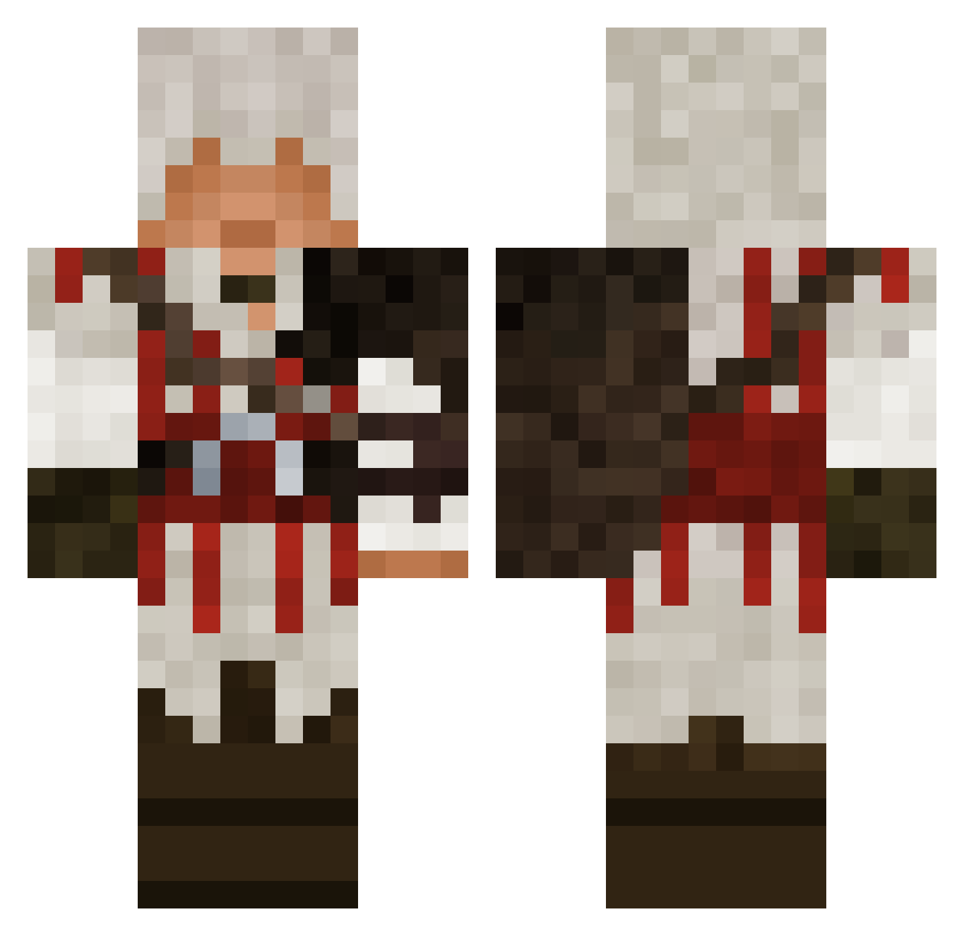 Ismael2188 Minecraft skin, front and back view