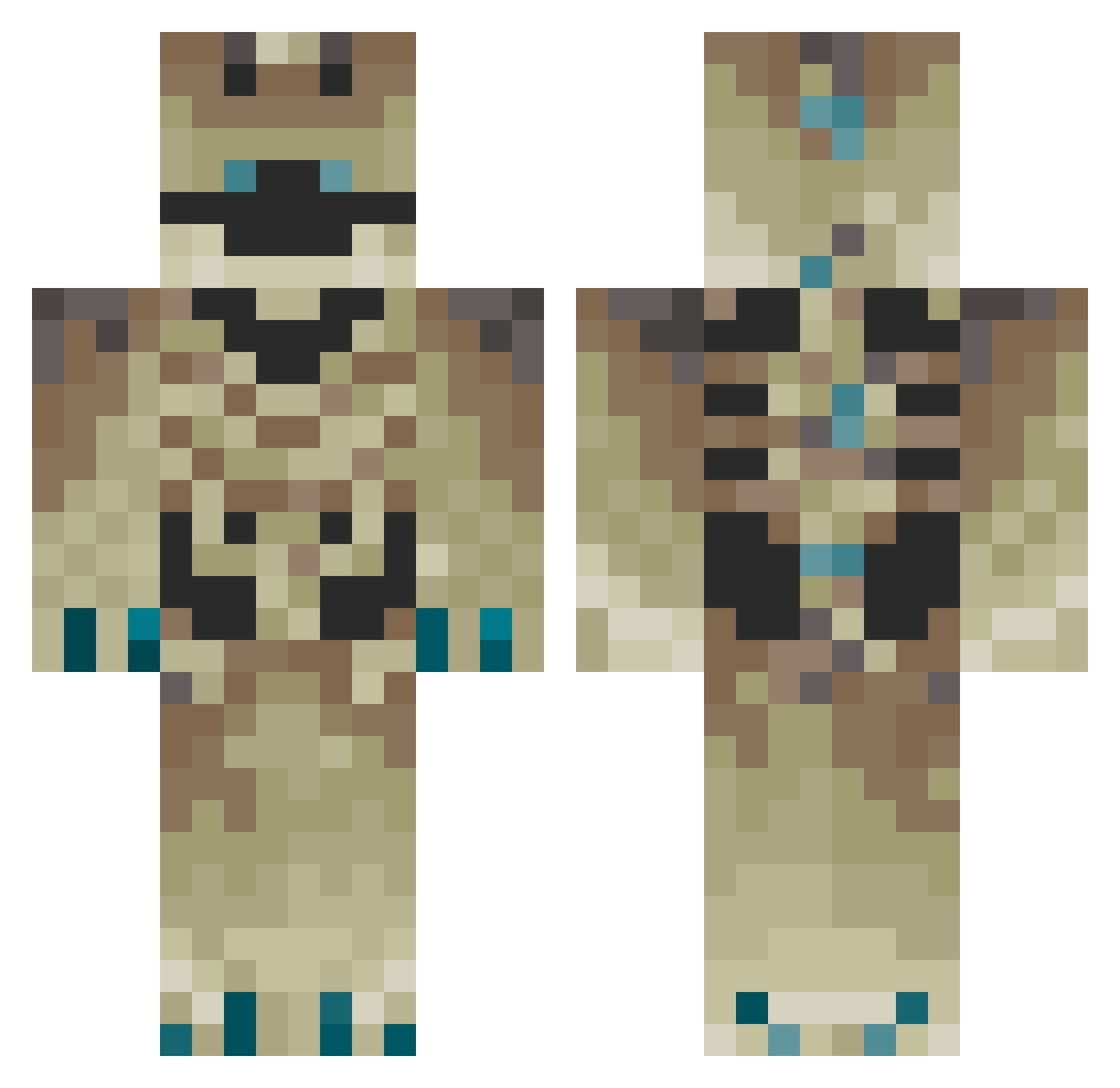 ClassyDiamond54 Minecraft skin, front and back view
