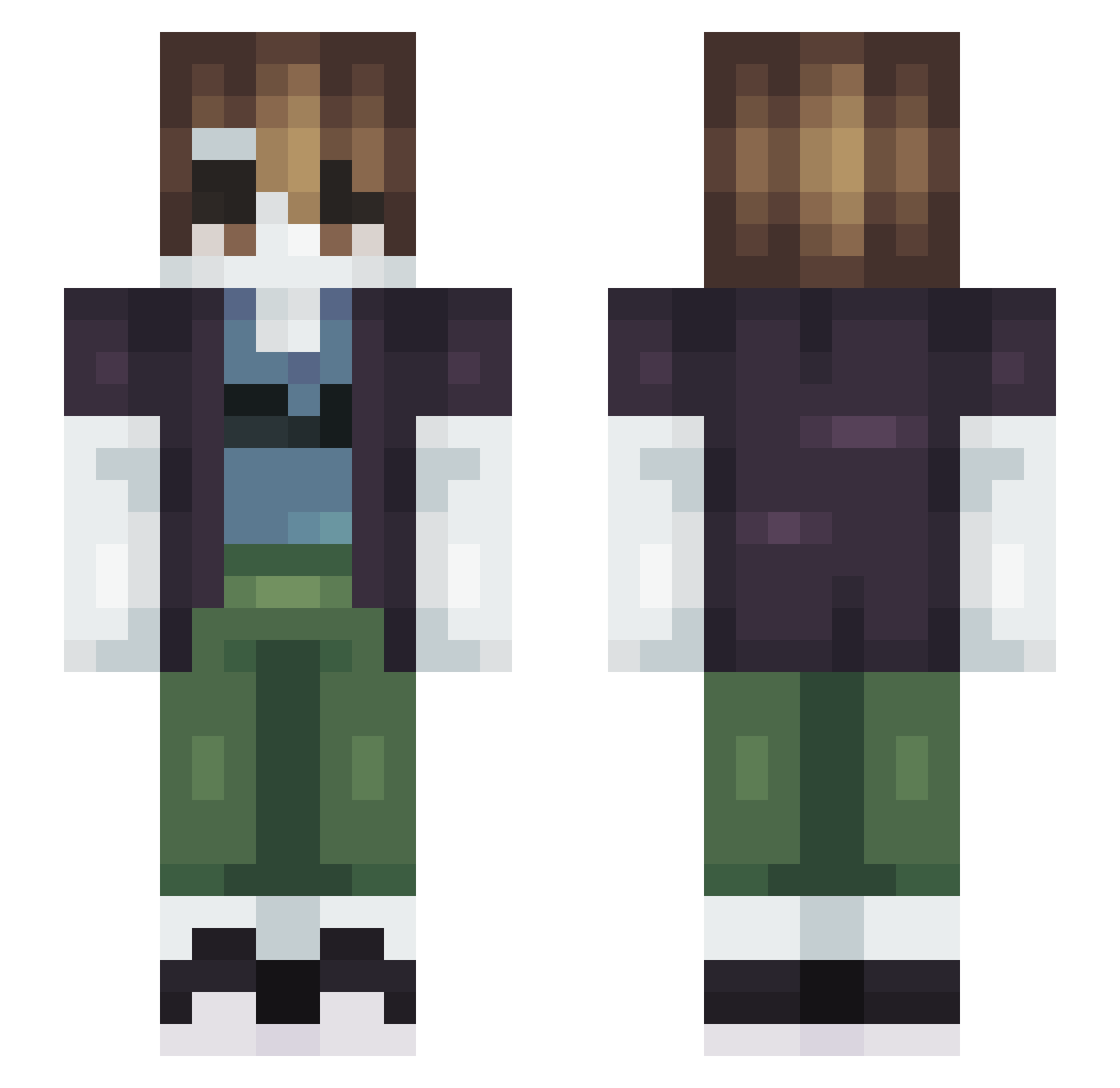 The_noise_PT Minecraft skin, front and back view