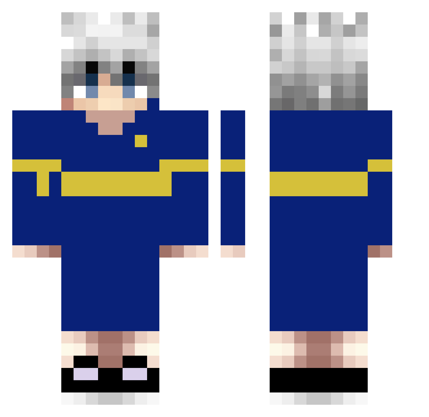 Cabaa Minecraft skin, front and back view