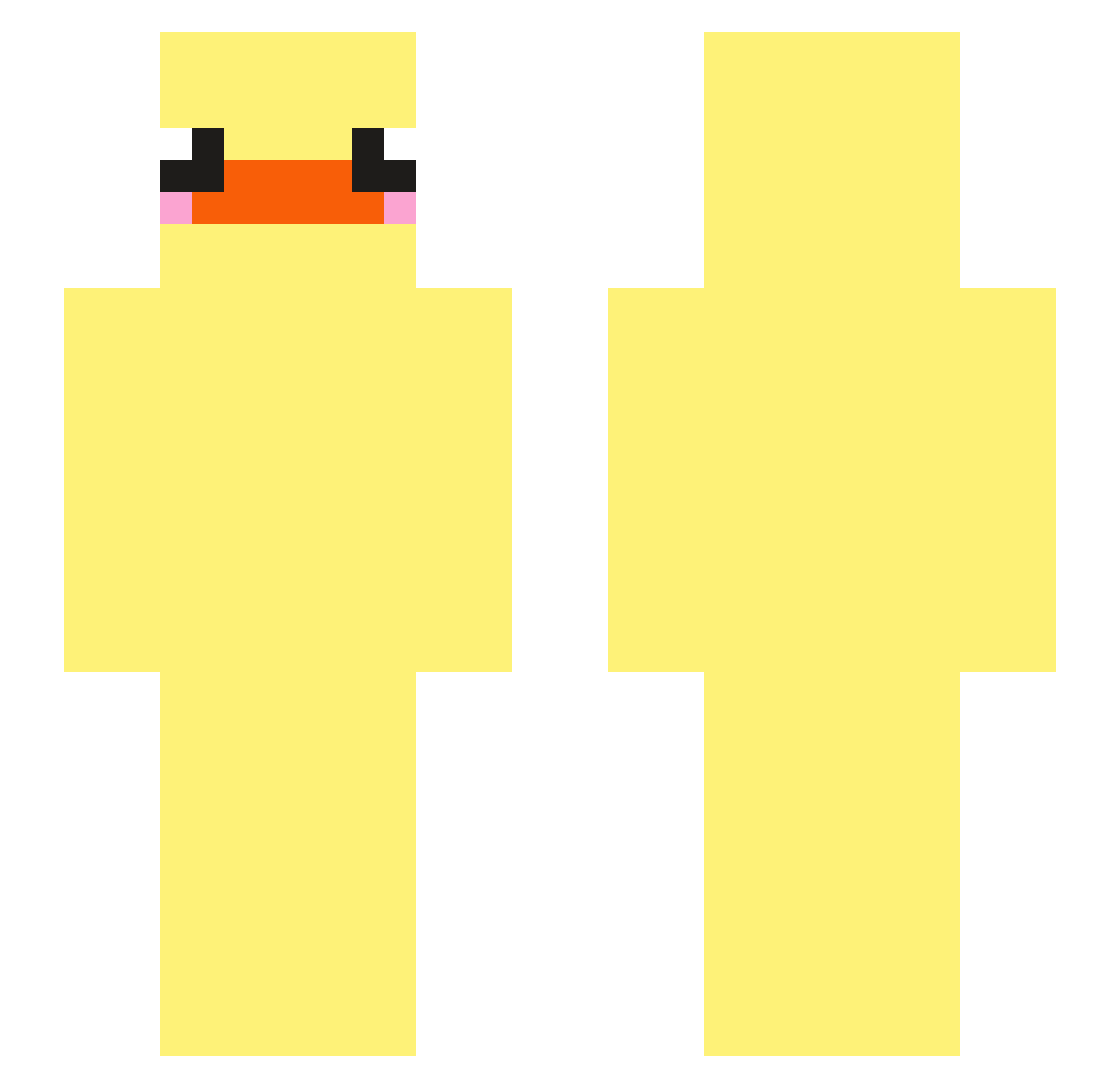 sweert Minecraft skin, front and back view
