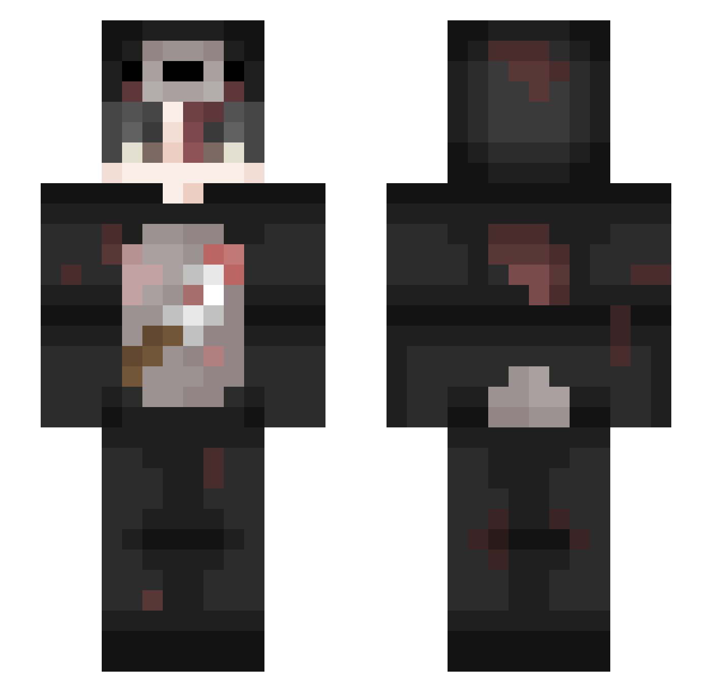 Splashxy Minecraft skin, front and back view