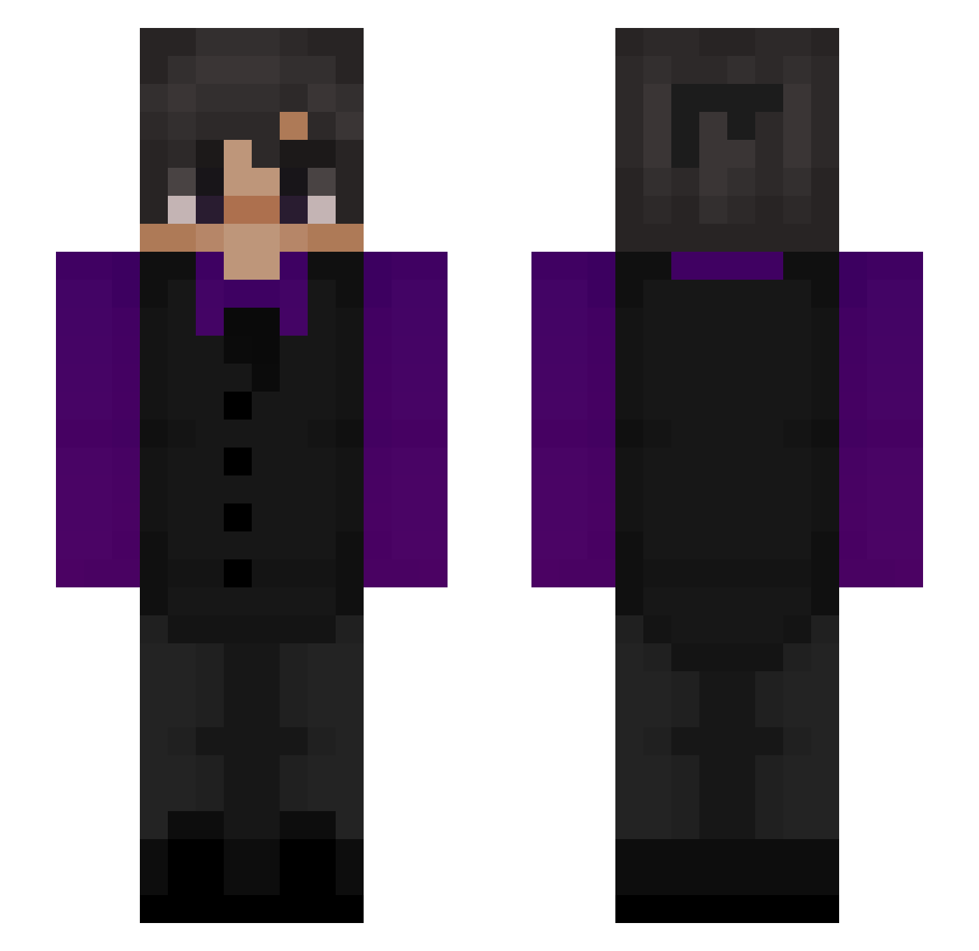 Ukudana666 Minecraft skin, front and back view