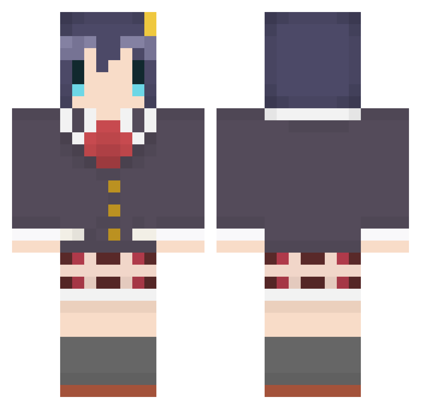 Tok10 Minecraft skin, front and back view