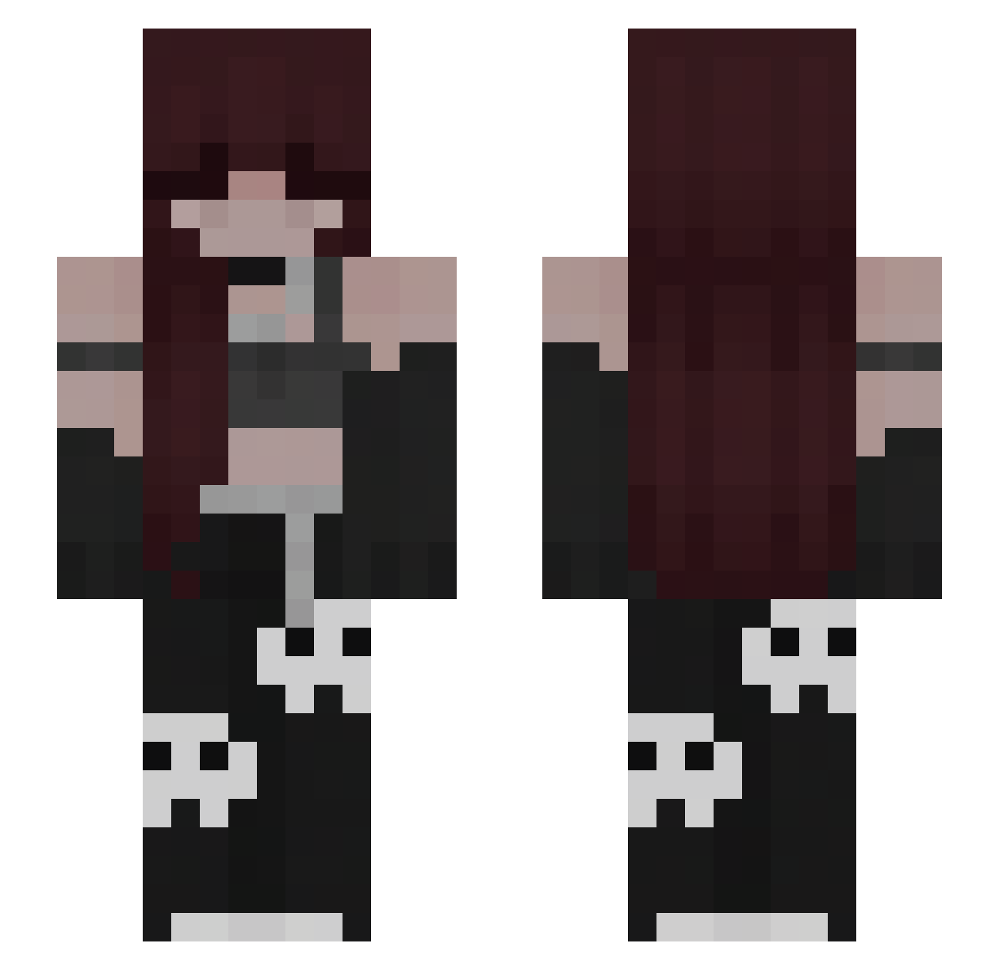 hallowanna Minecraft skin, front and back view