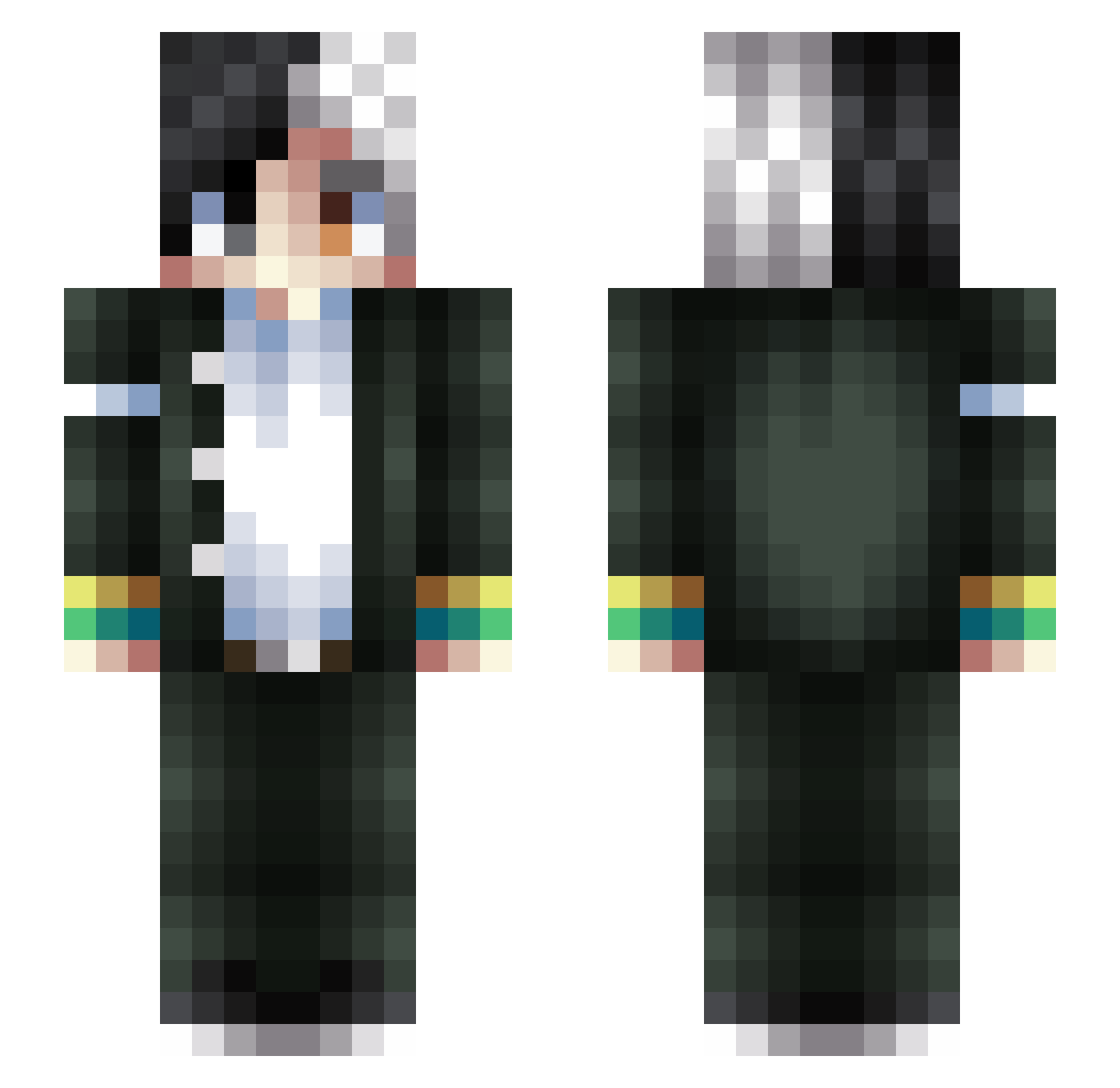 TheRealGrandAx Minecraft skin, front and back view
