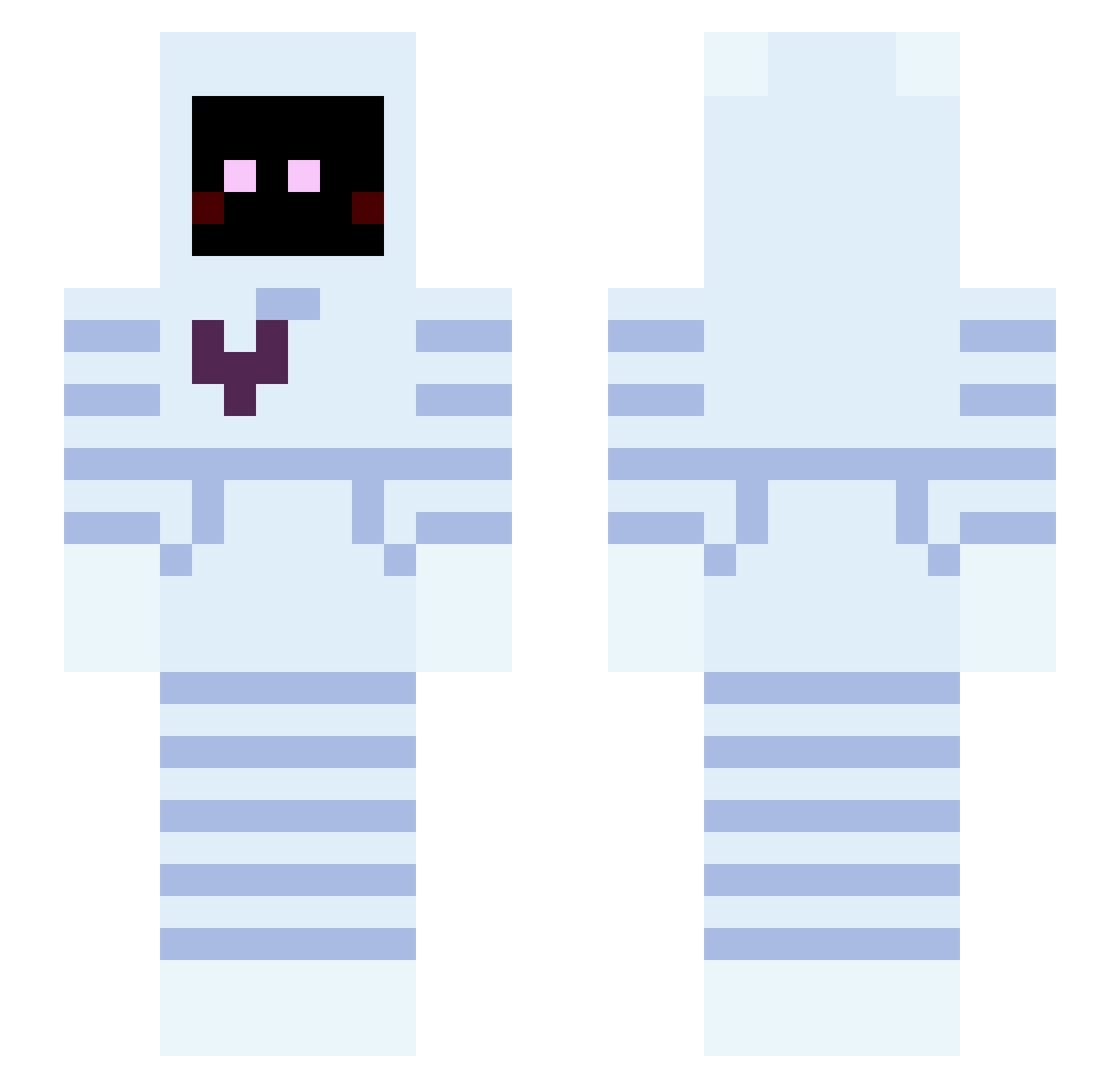 spaceschool Minecraft skin, front and back view