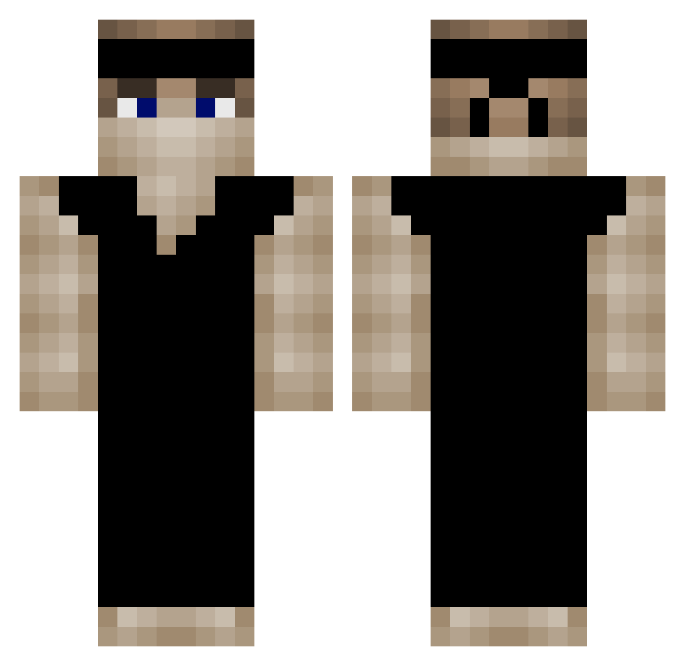 Creepz226 Minecraft skin, front and back view