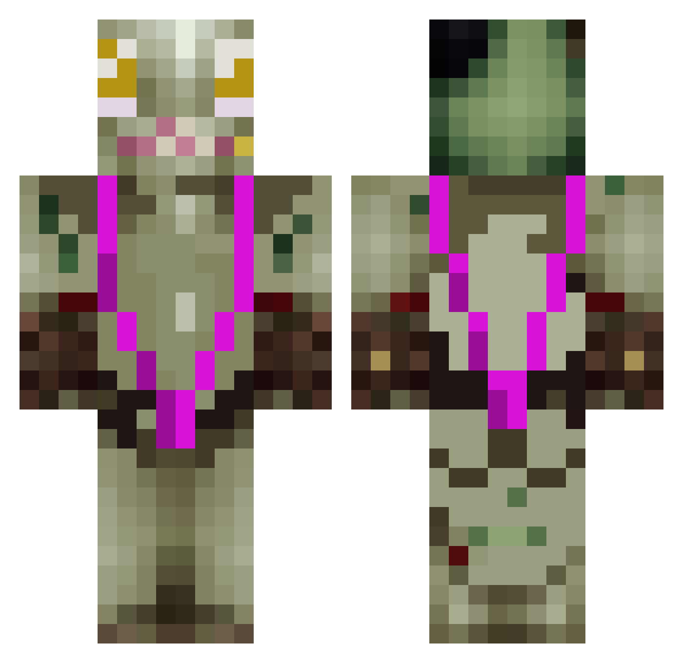 prywaciarz Minecraft skin, front and back view