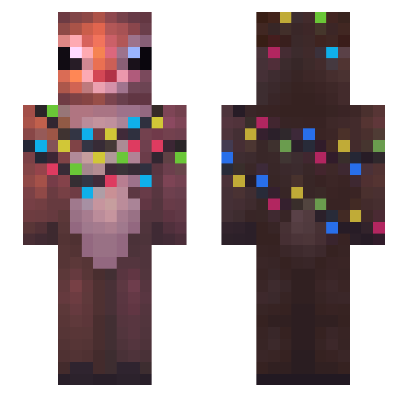 Ravishingly Minecraft skin, front and back view