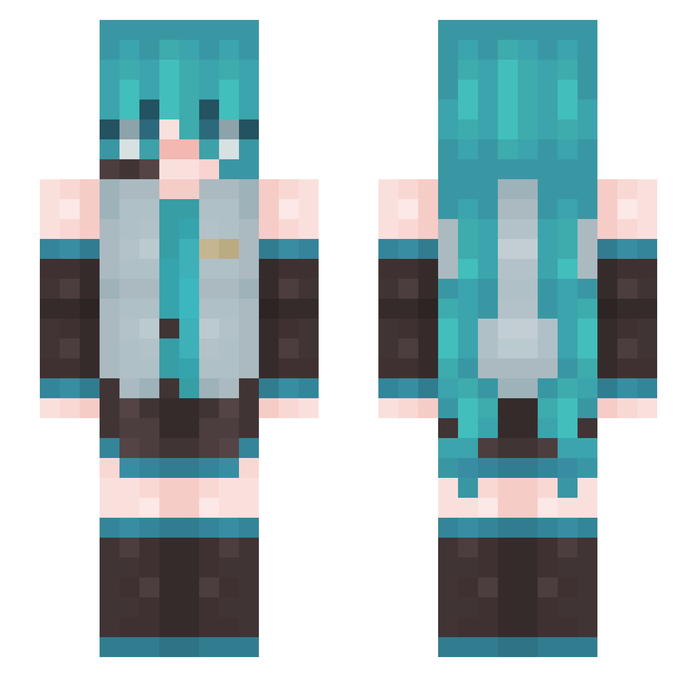 SpecialAgentA Minecraft skin, front and back view