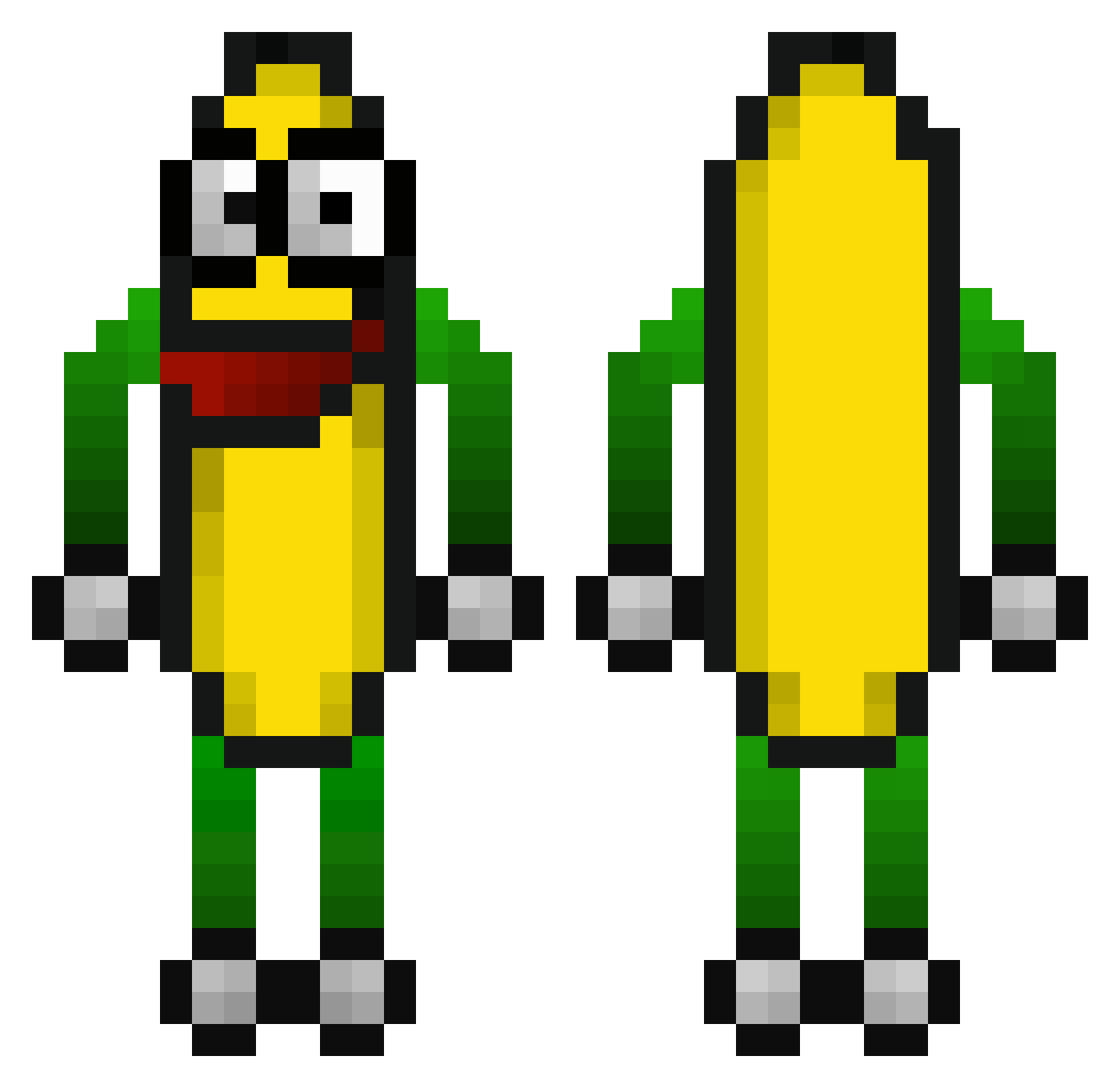 Adion Minecraft skin, front and back view