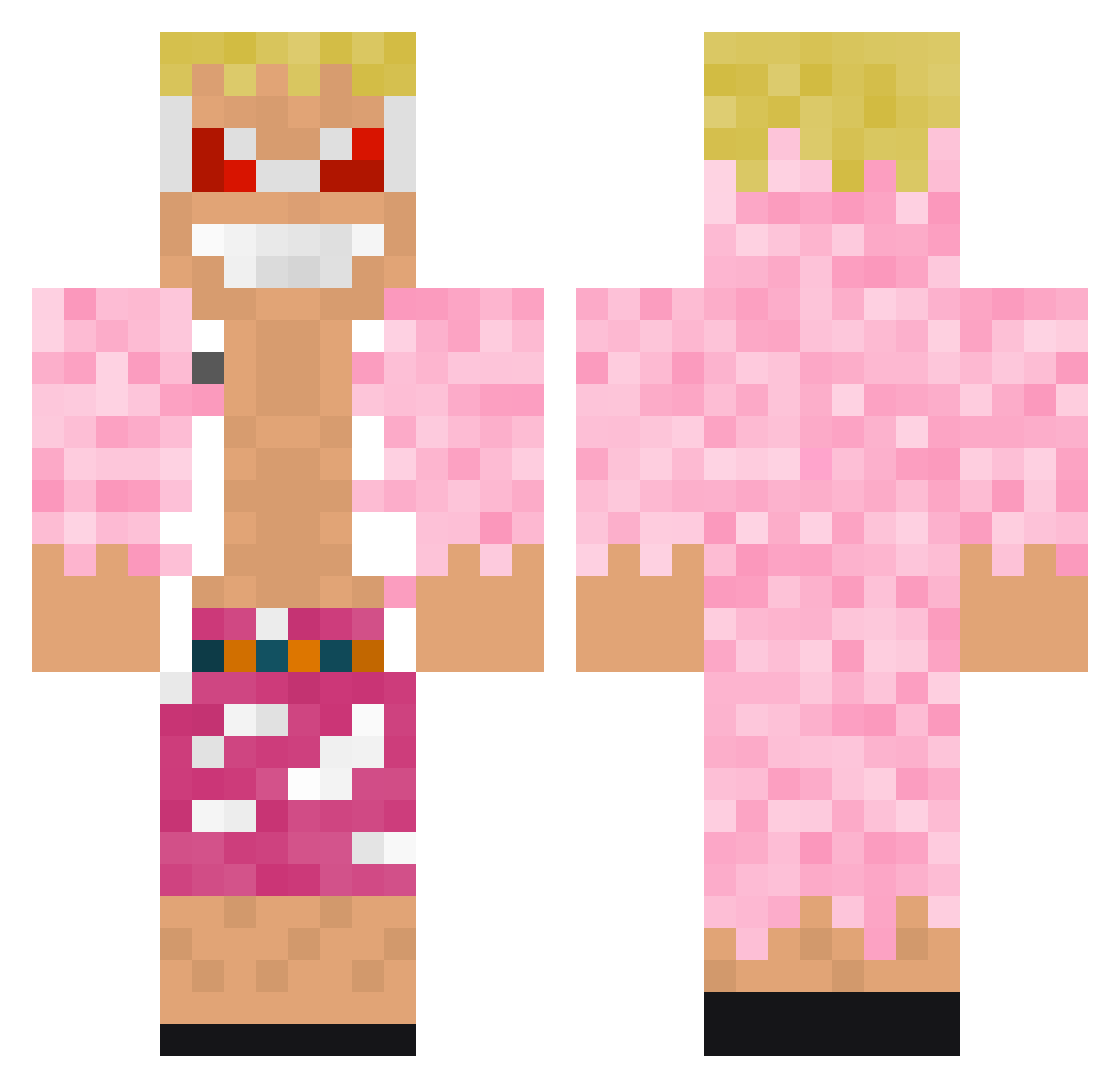 Bielako666 Minecraft skin, front and back view