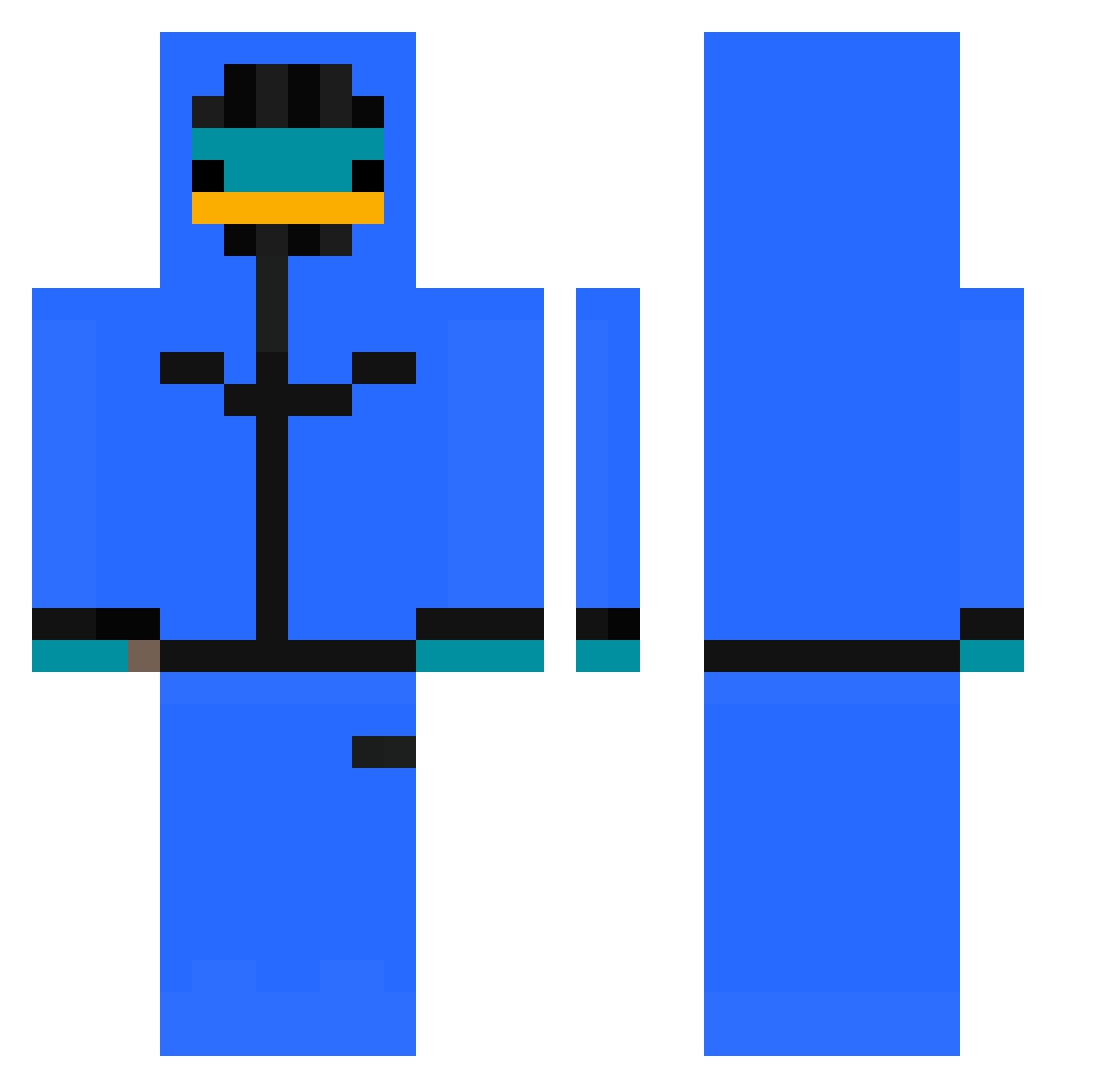 ItzSwiftyX Minecraft skin, front and back view
