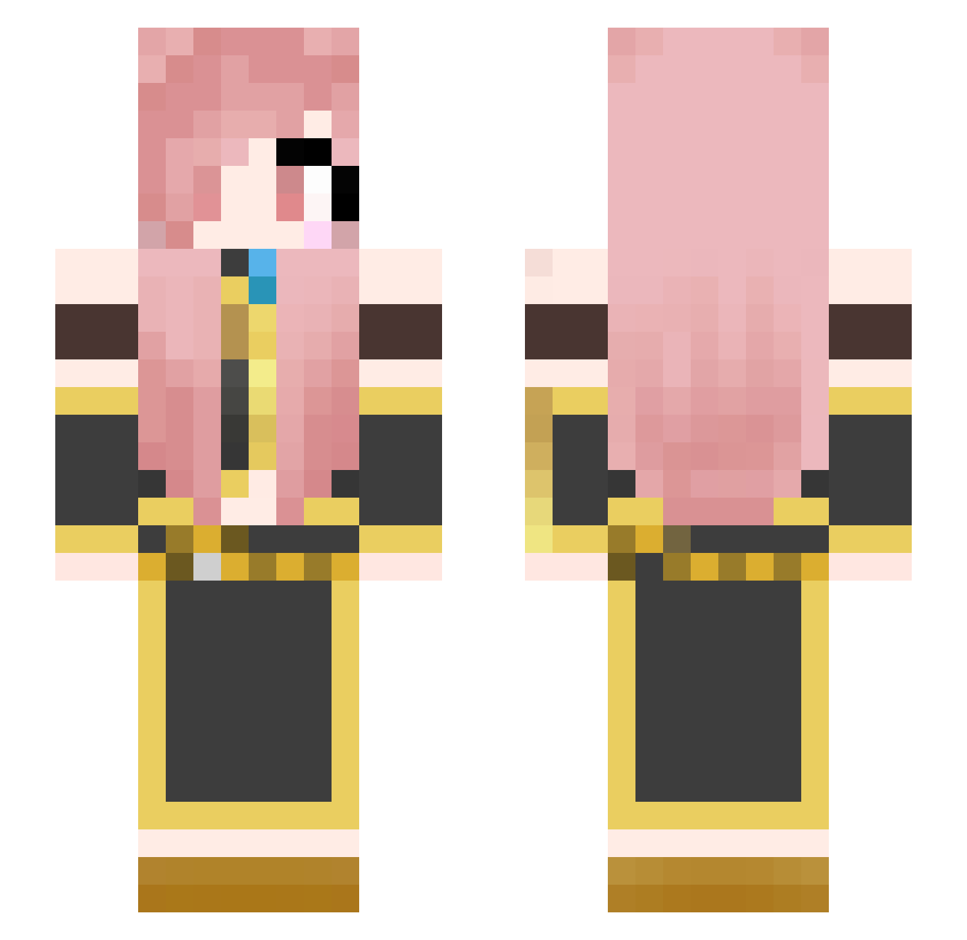 NekkoC4t Minecraft skin, front and back view