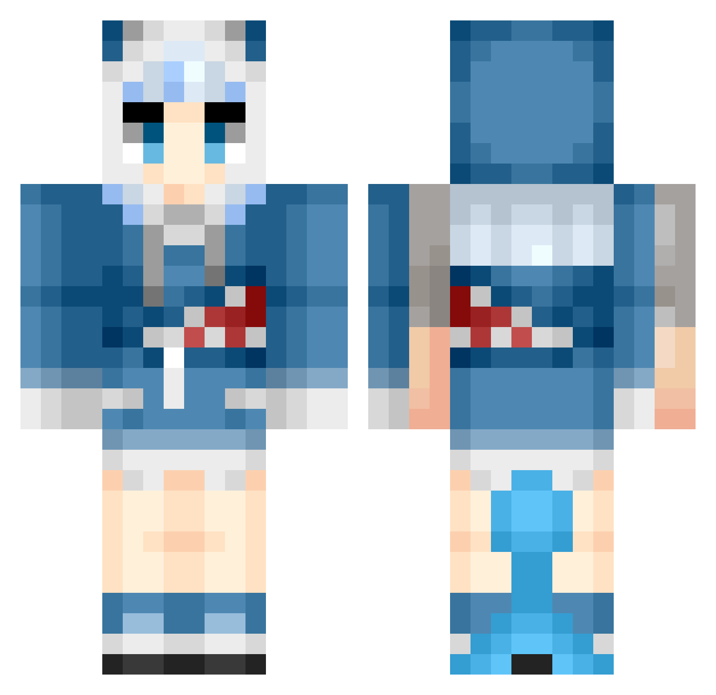 Pintacilgo Minecraft skin, front and back view