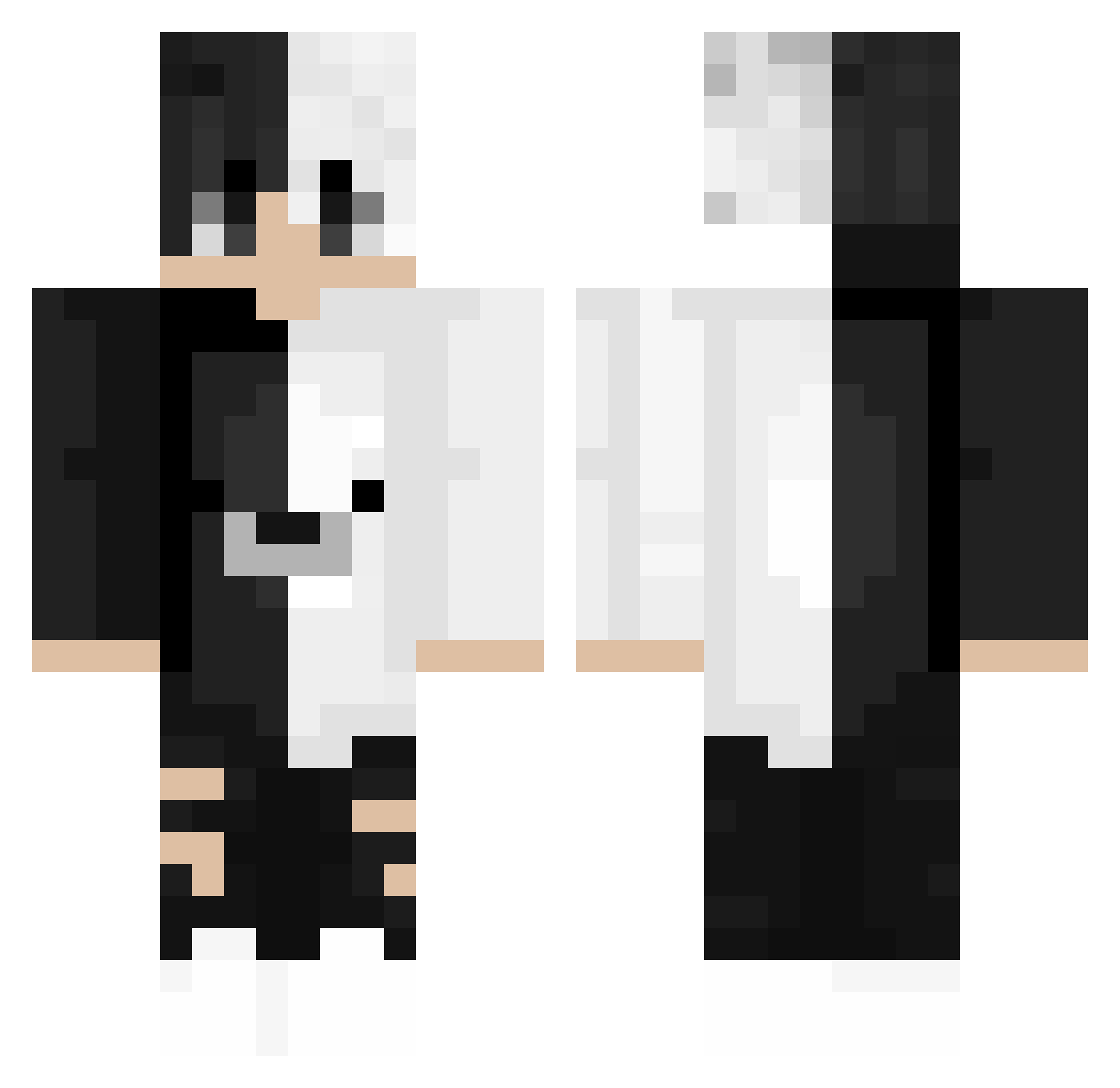 Uncivilizing Minecraft skin, front and back view