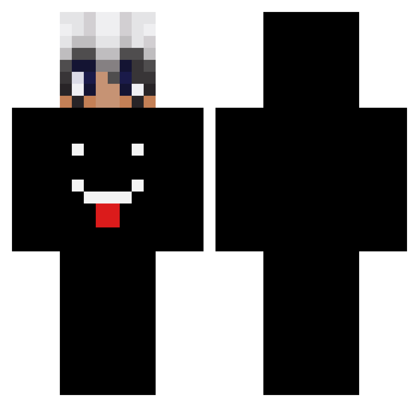 bluetailedelf Minecraft skin, front and back view