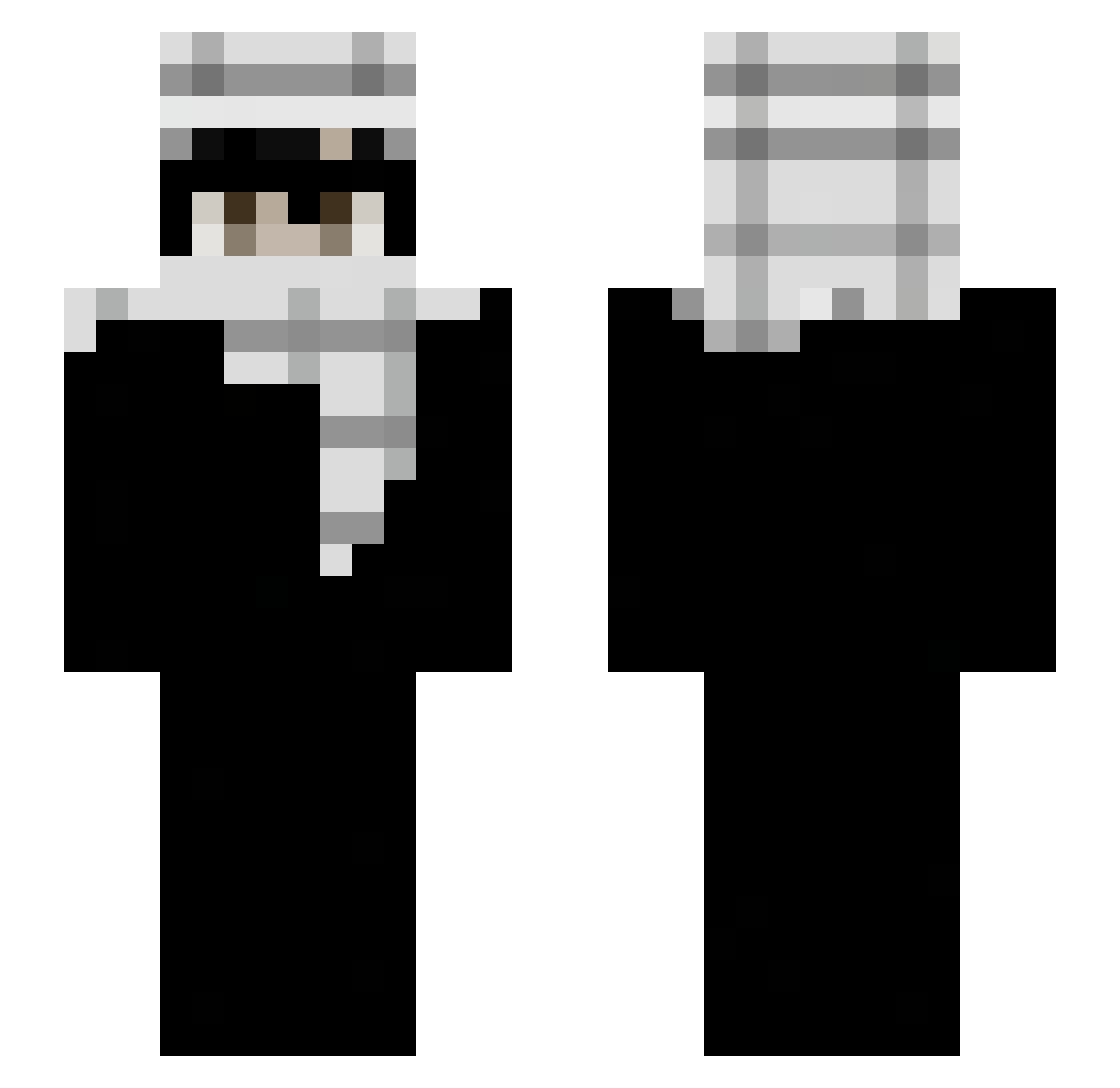 BiggestQ Minecraft skin, front and back view