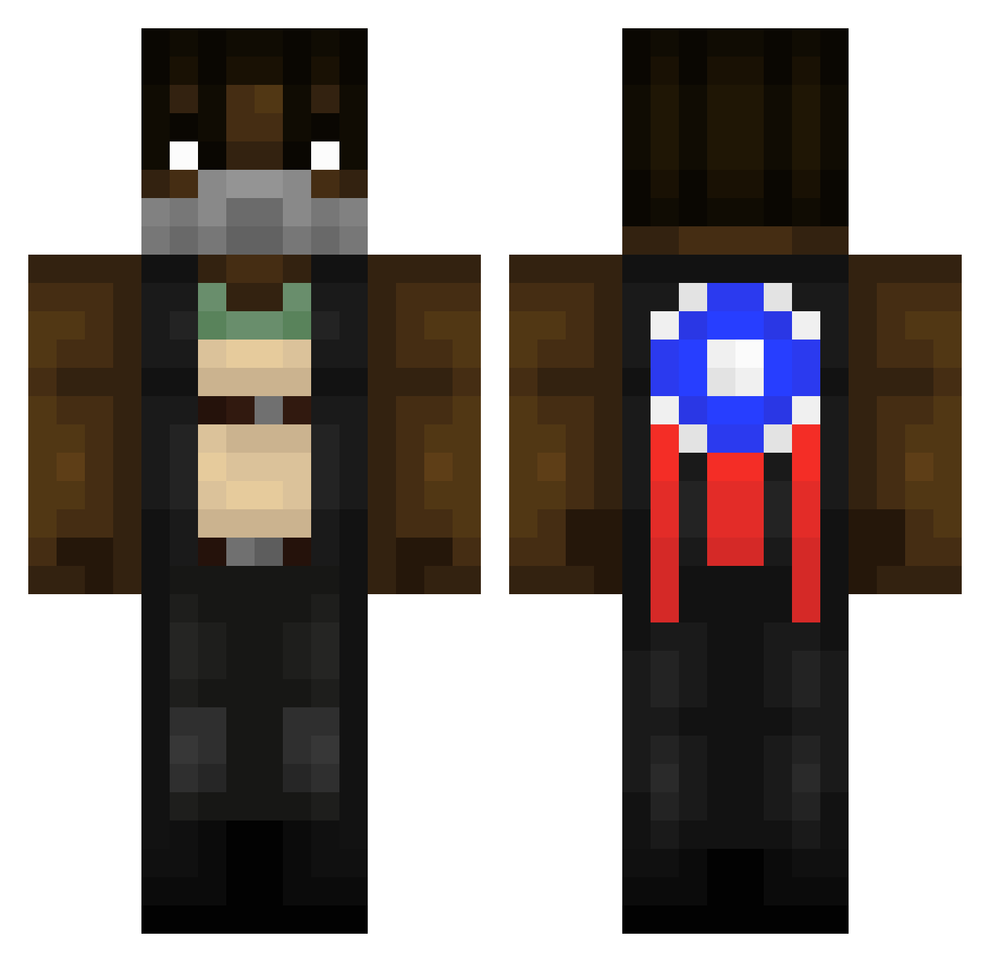 Reeses_Puffz Minecraft skin, front and back view