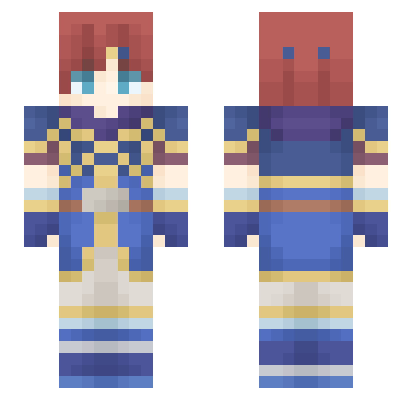 ueDomi Minecraft skin, front and back view