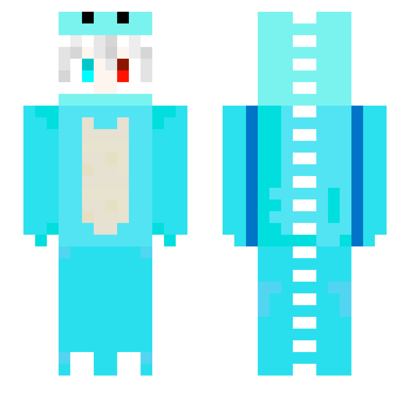 ProNate Minecraft skin, front and back view
